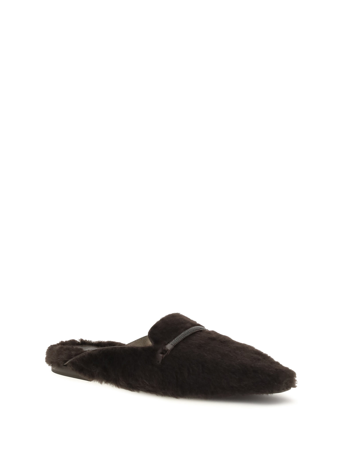 Brunello Cucinelli Women Shearling Ballerinas With Precious Bar BRUNELLO CUCINELLI