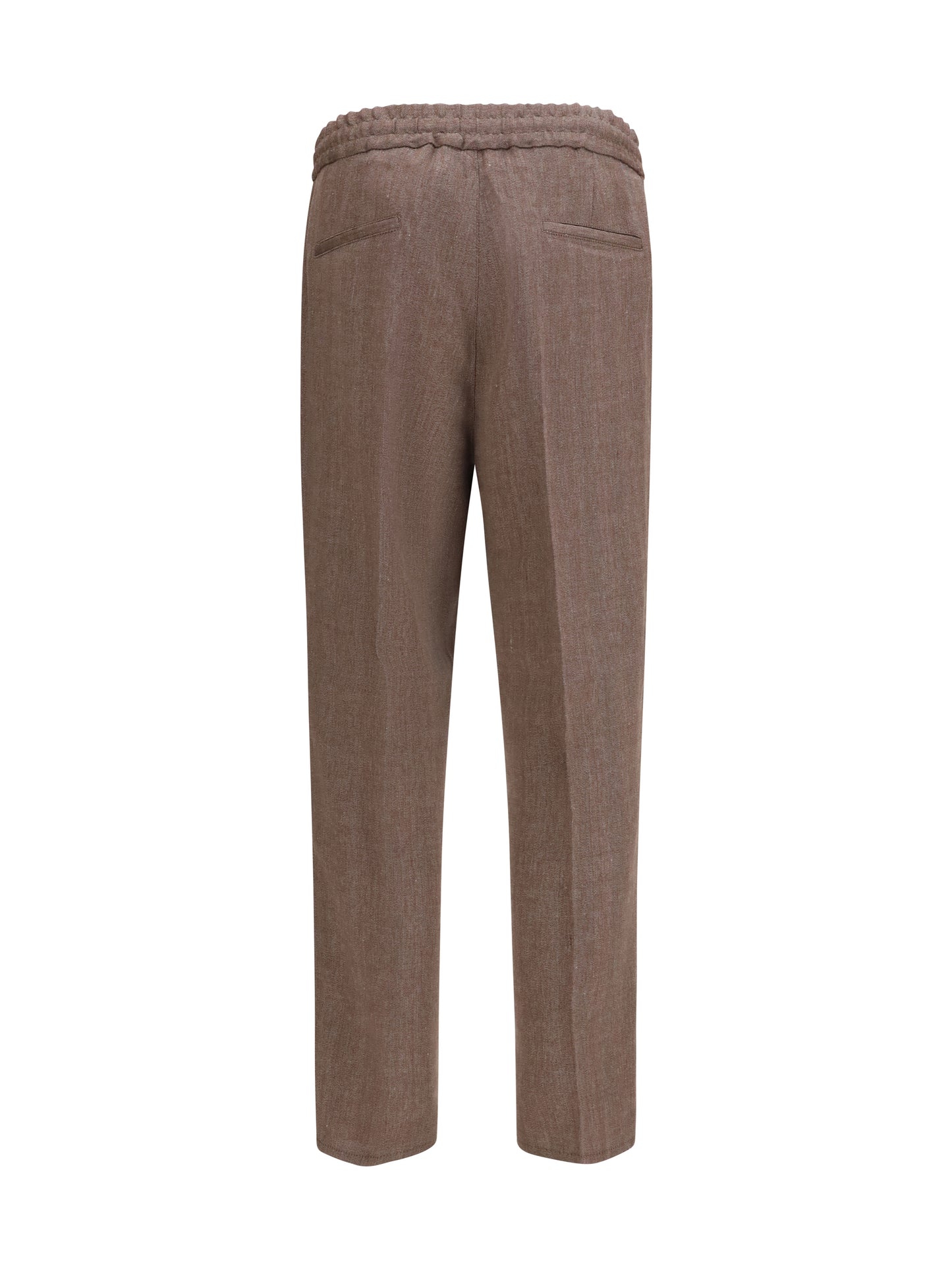 Brunello Cucinelli Men Herringbone Linen And Wool Pants BRUNELLO CUCINELLI