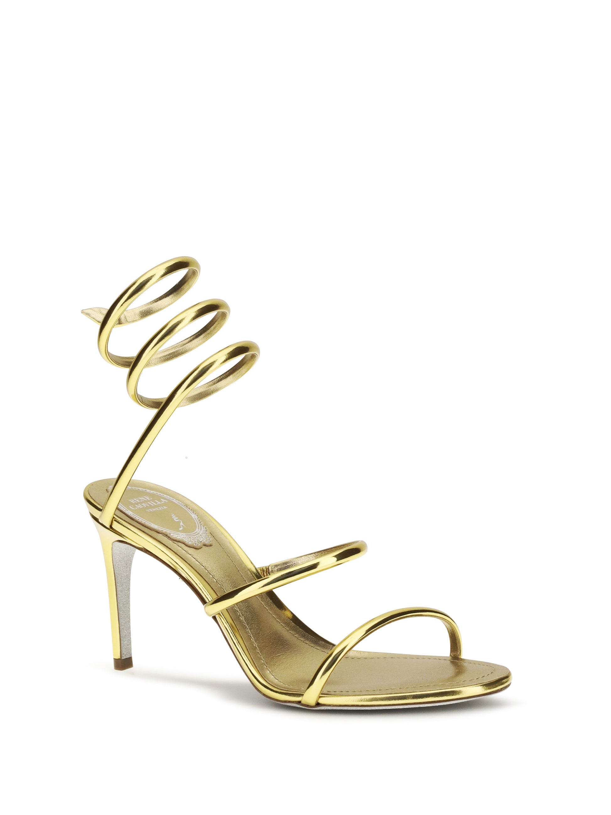 Rene Caovilla Women Metallic Cleo Sandals In Leather RENE CAOVILLA