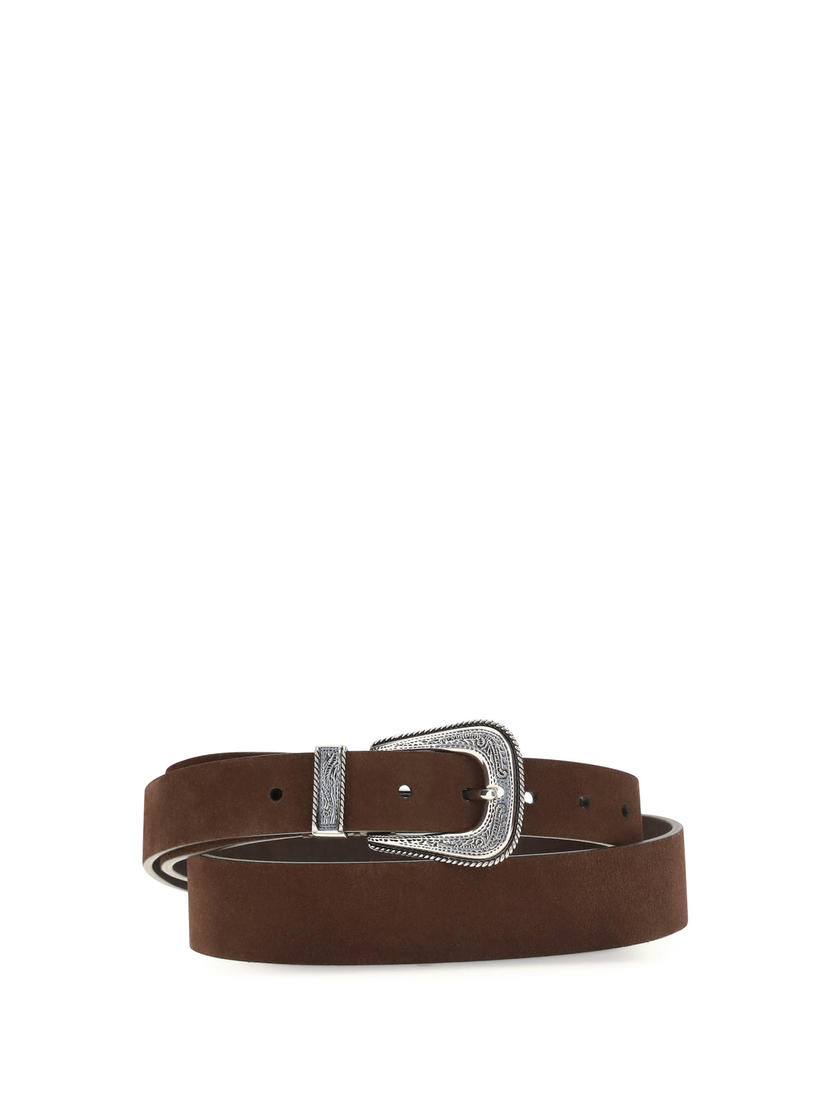 Brunello Cucinelli Men Suede Western Buckle Belt BRUNELLO CUCINELLI