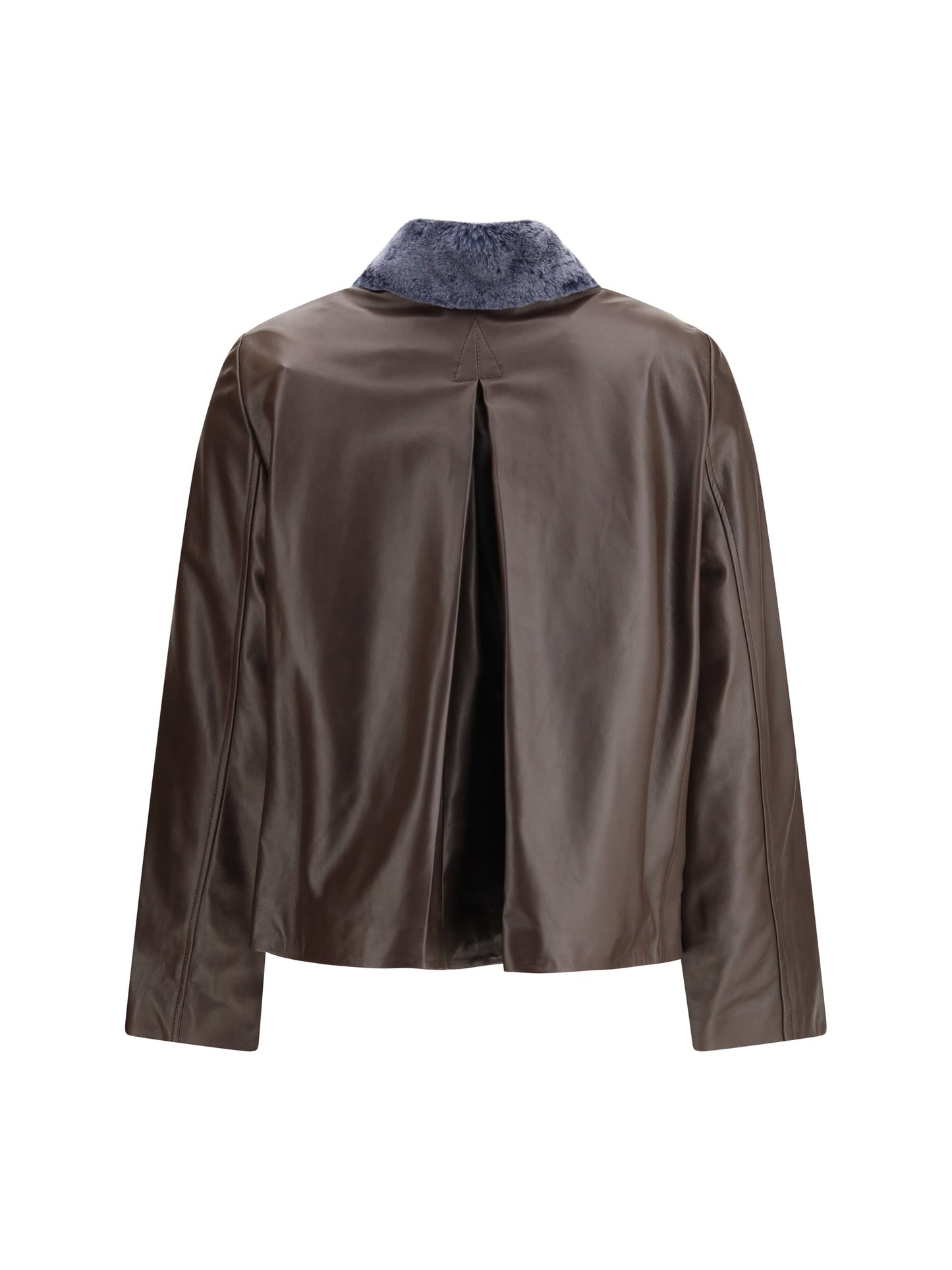 Marni Women Leather Jacket With A Shearling Collar MARNI