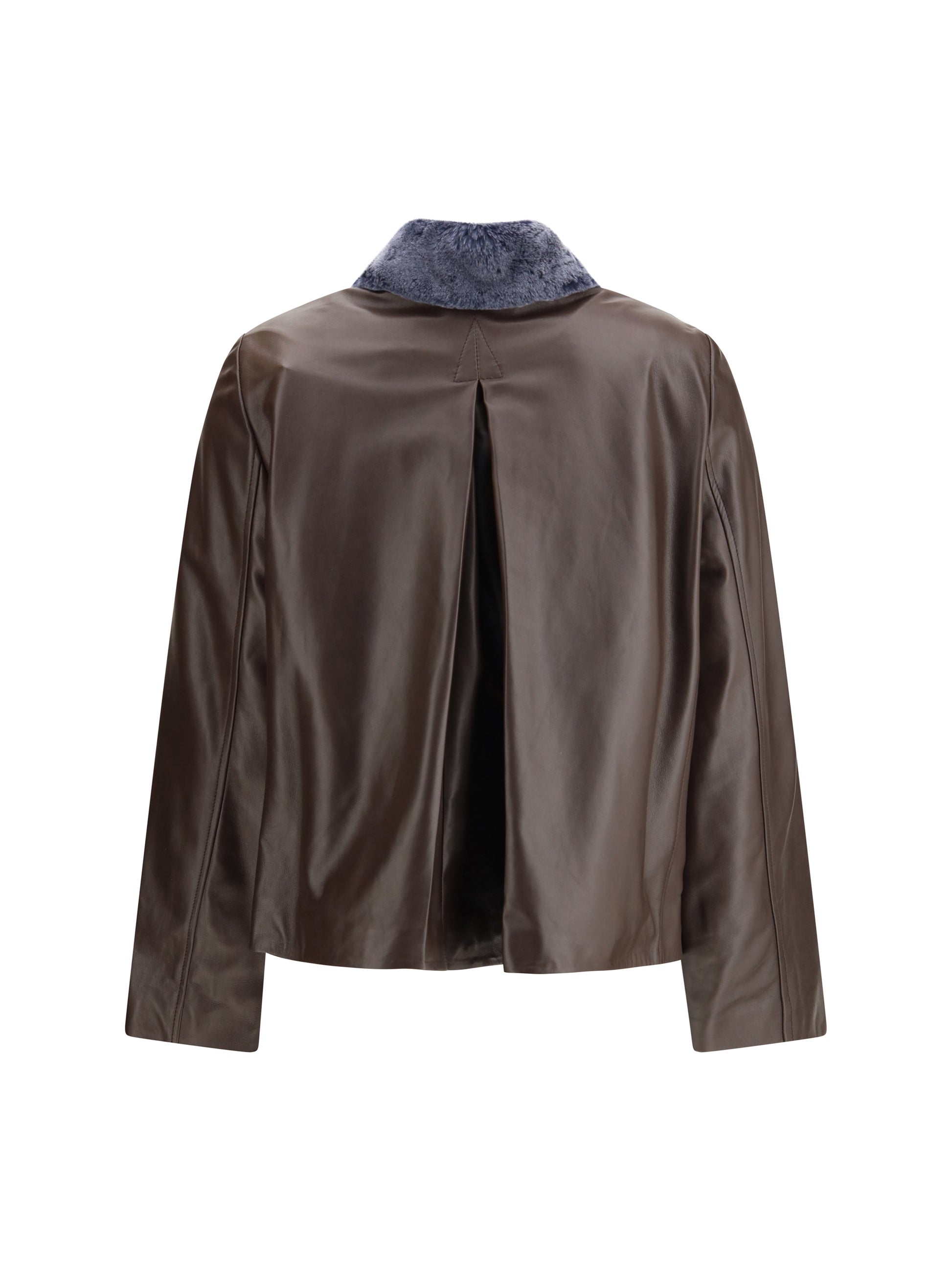 Marni Women Leather Jacket With A Shearling Collar MARNI