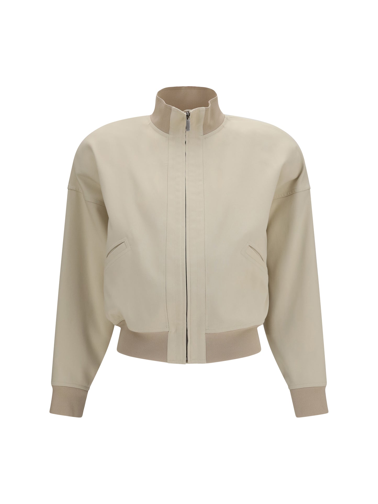 Gucci Women Zip Bomber Jacket In Silk Poplin GUCCI