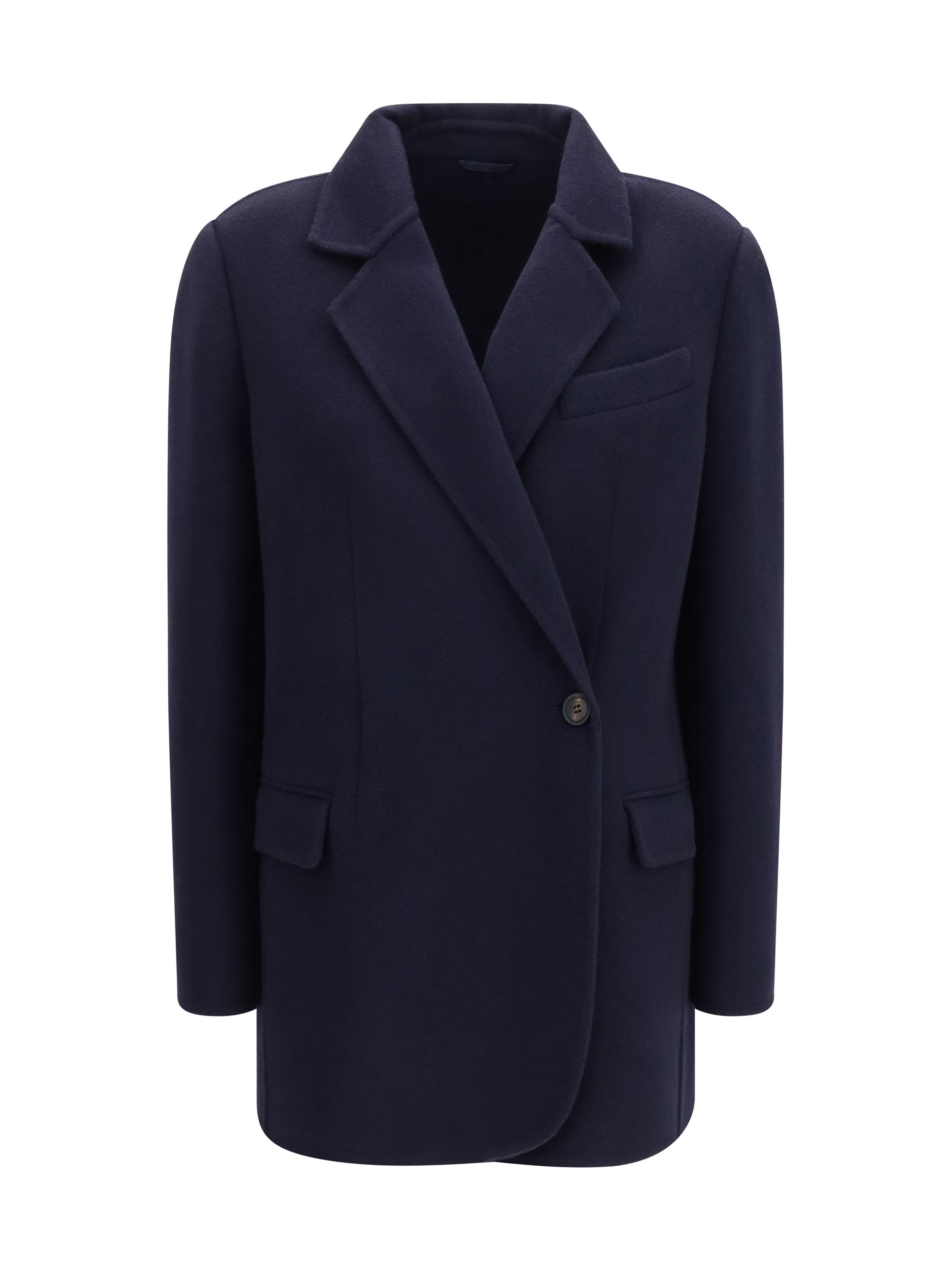 Brunello Cucinelli Women Single-Breasted Wool And Cashmere Jacket BRUNELLO CUCINELLI