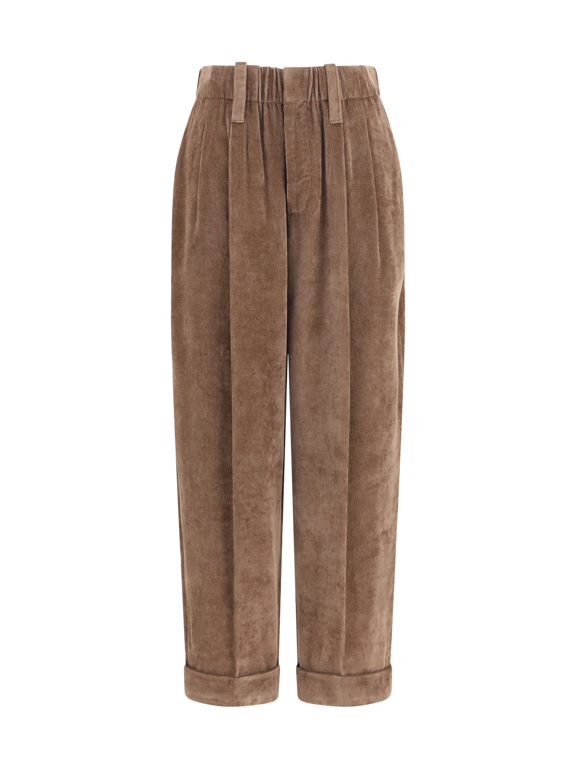 Brunello Cucinelli Women Elasticated Viscose And Cashmere Pants BRUNELLO CUCINELLI