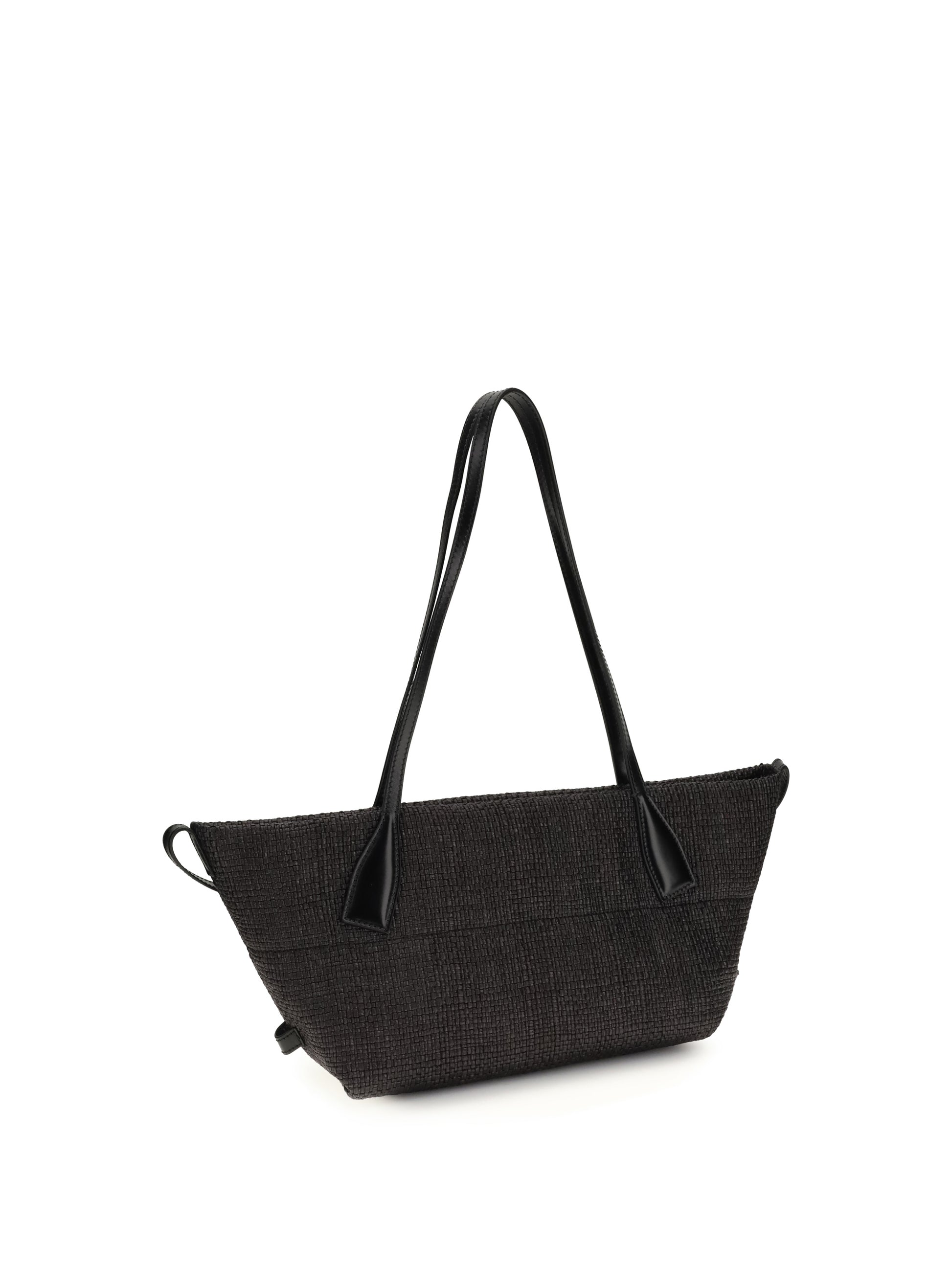 Balmain Women Calfskin And Raffia Track Shoulder Bag BALMAIN