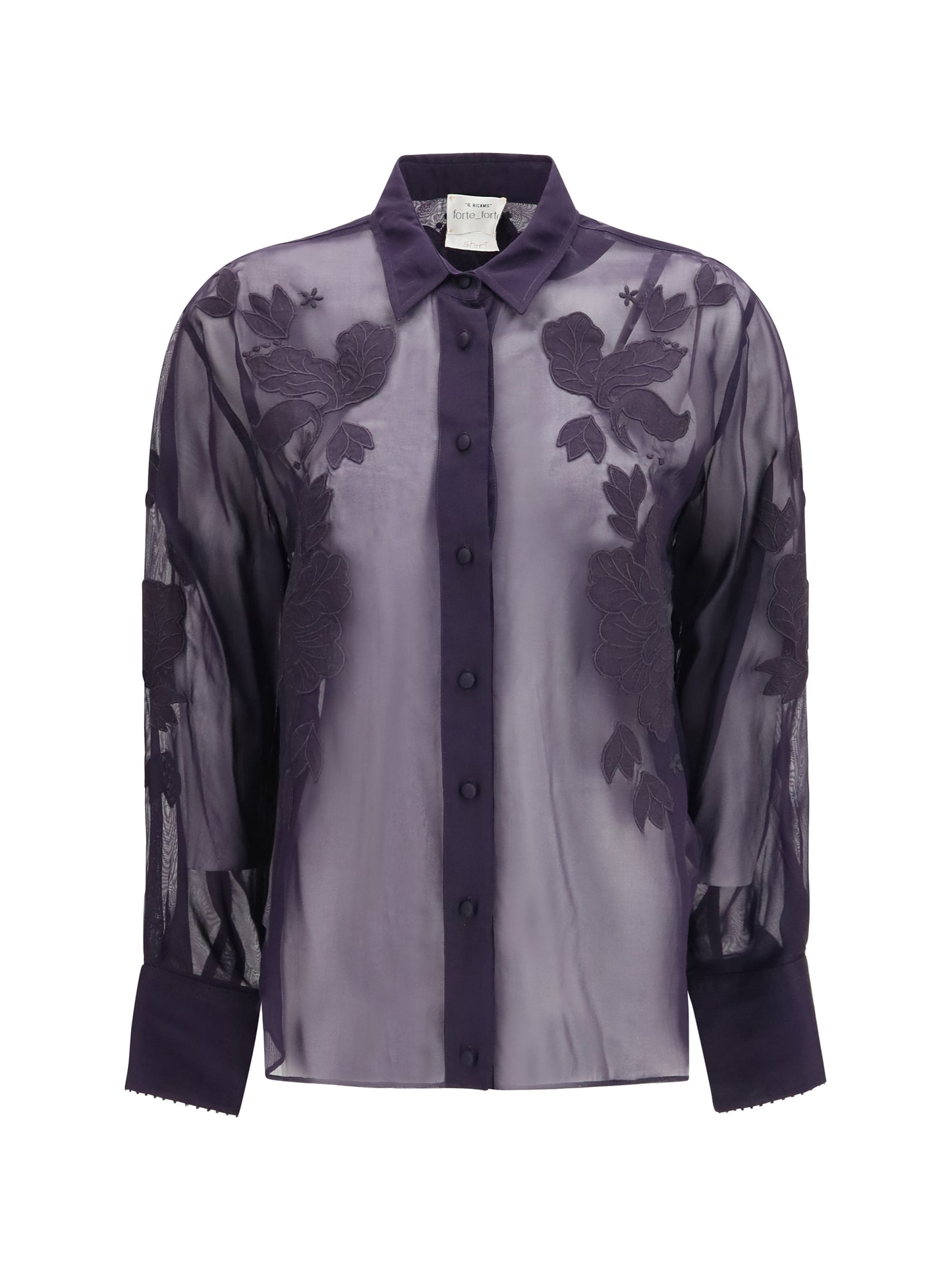 Forte_Forte Women Organza Shirt With Floral Embroidery