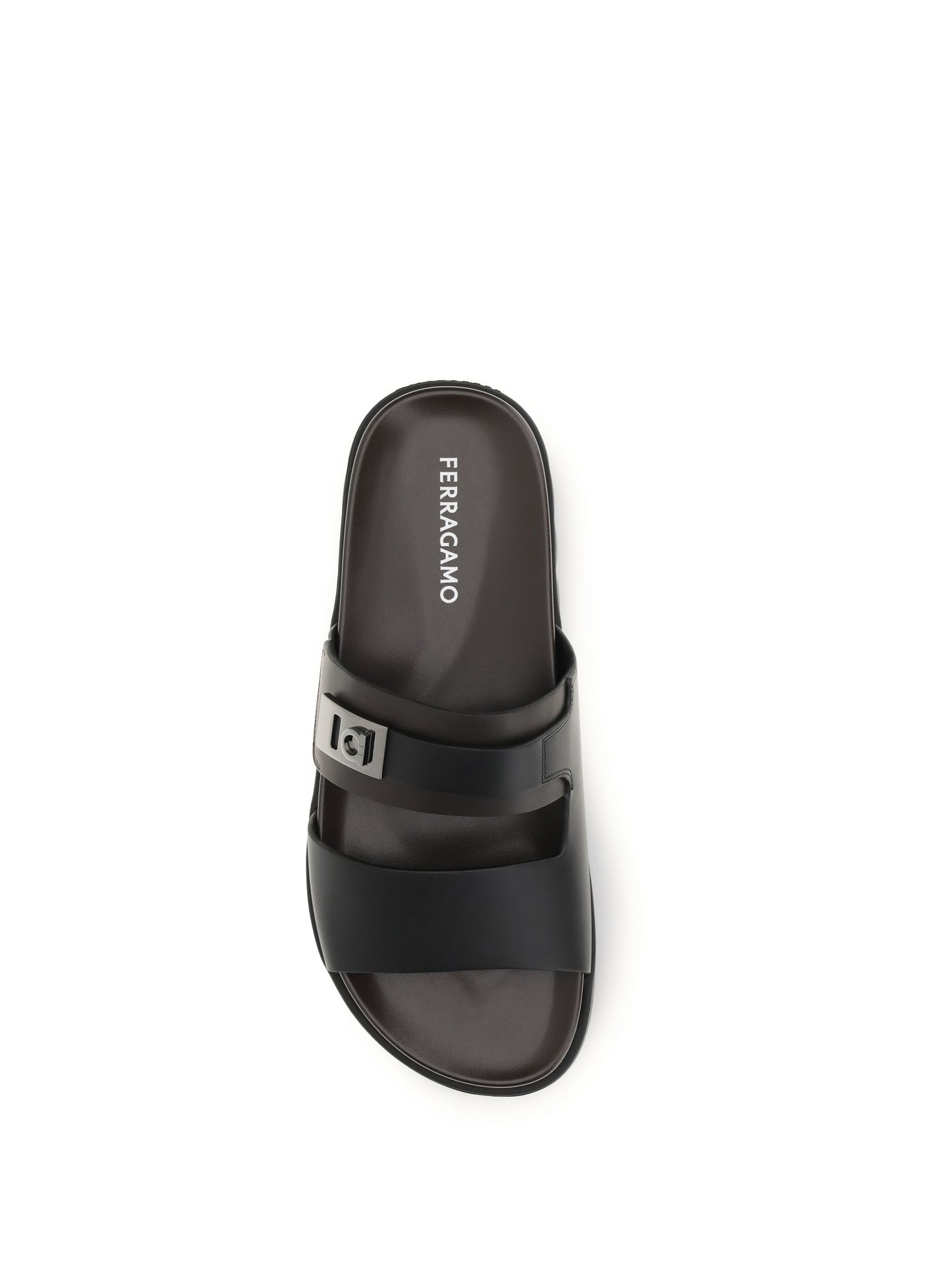 Ferragamo Men Double-Strap Leather Sandals FERRAGAMO