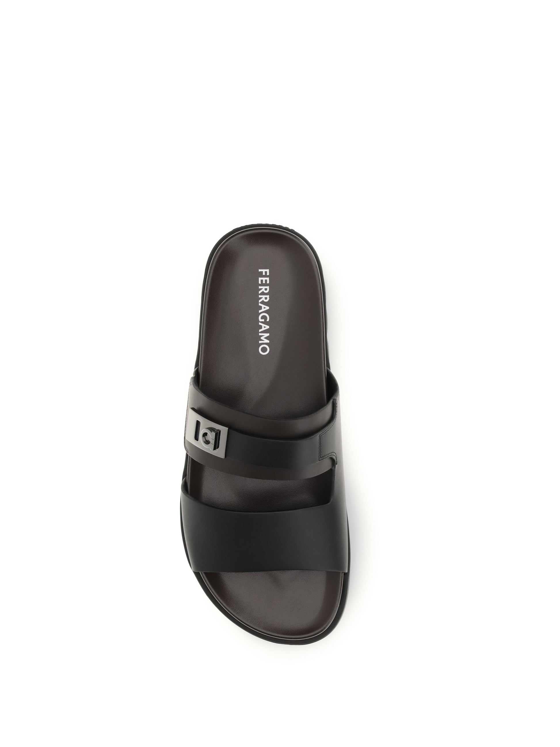 Ferragamo Men Double-Strap Leather Sandals FERRAGAMO