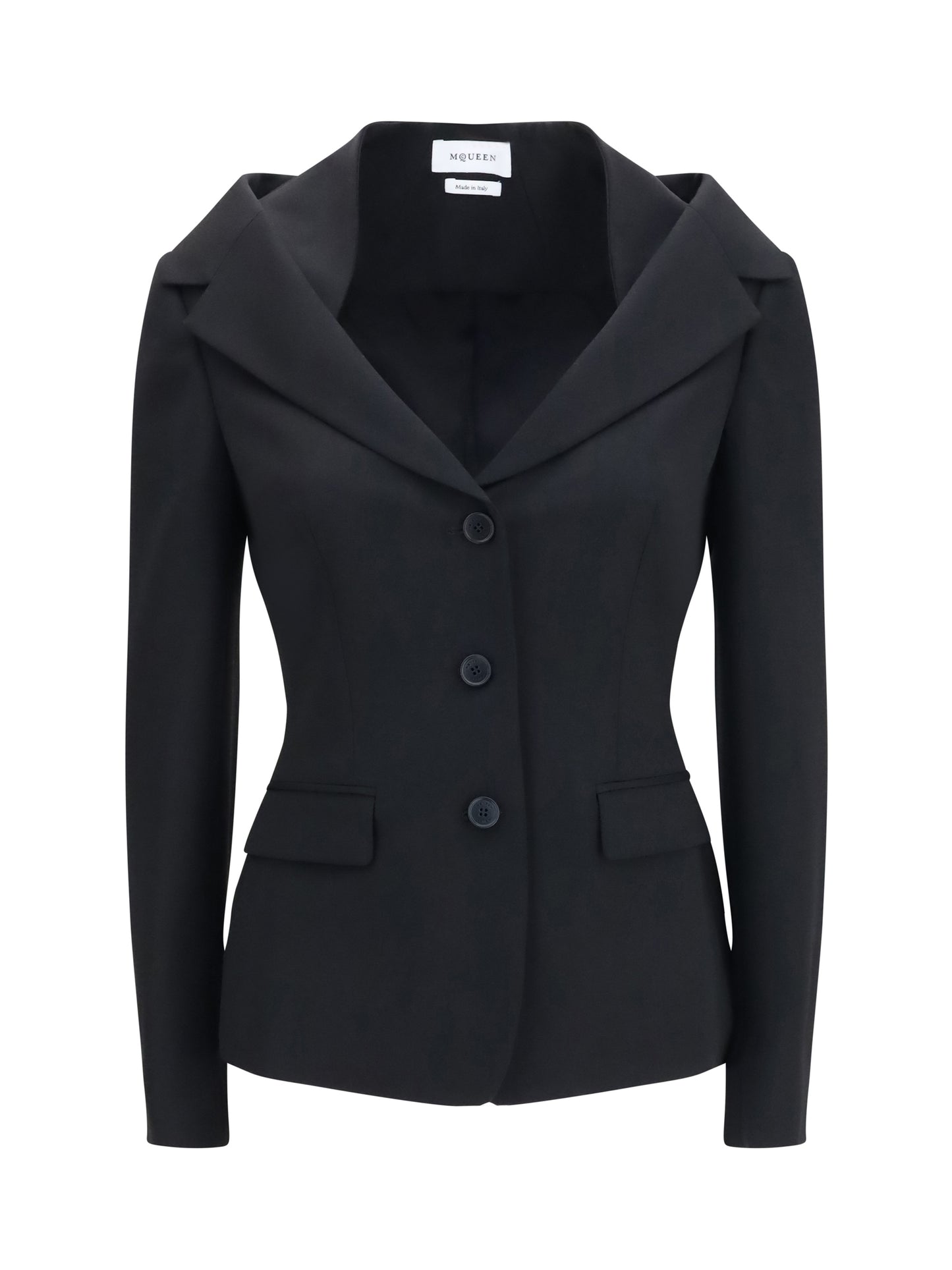 Alexander Mcqueen Women Structured Off-Shoulder Jacket With Harness Details ALEXANDER MCQUEEN