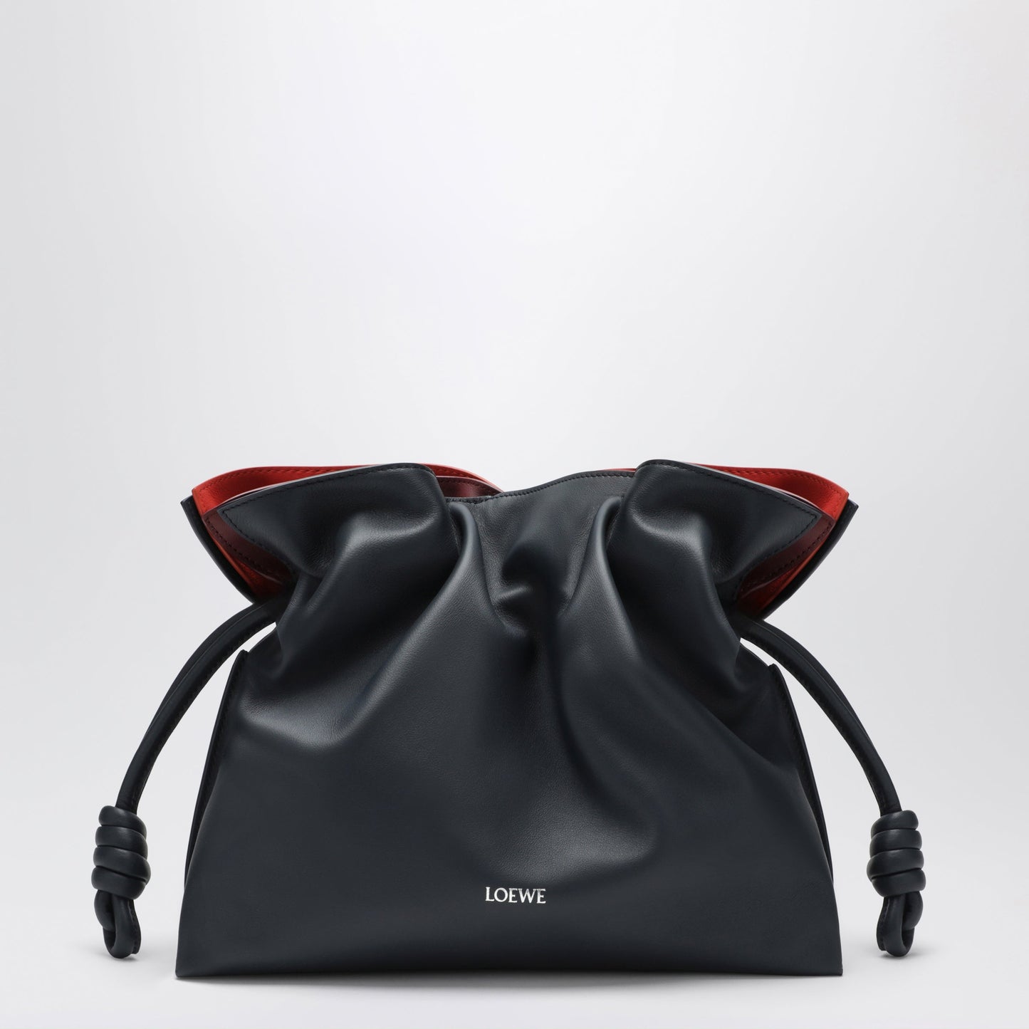 Loewe Dark Blue Layered Medium Flamenco Leather Clutch Women LOEWE