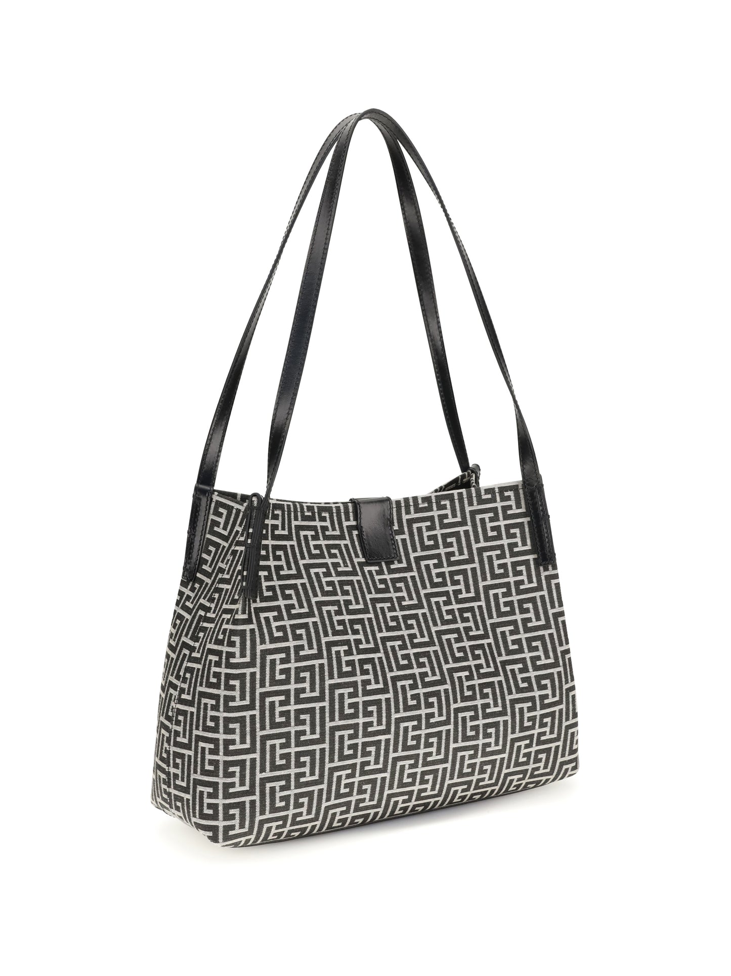 Balmain Women Jacquard And Leather Tote Bag BALMAIN