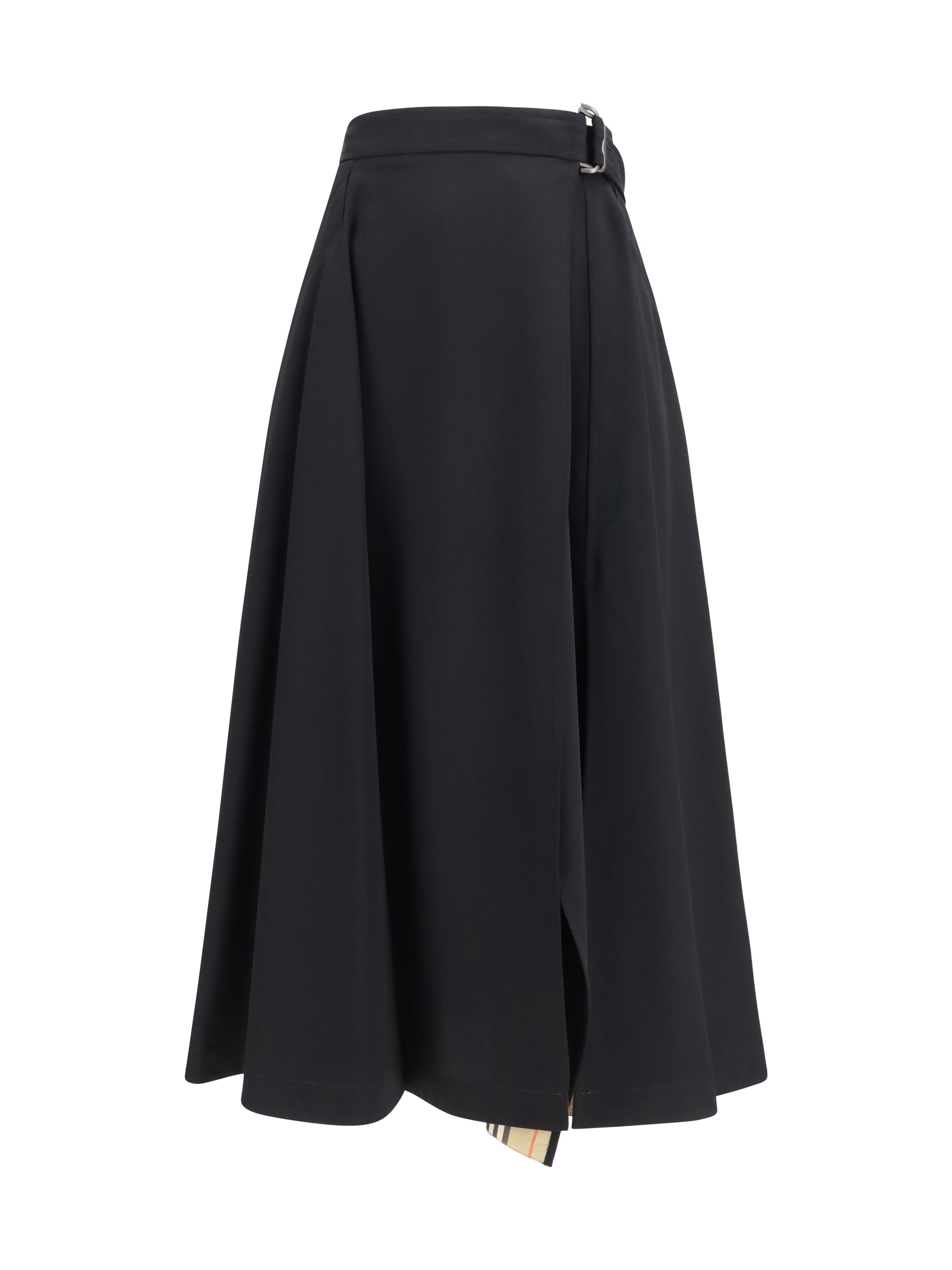 Burberry Women Wool Twill Midi Skirt BURBERRY