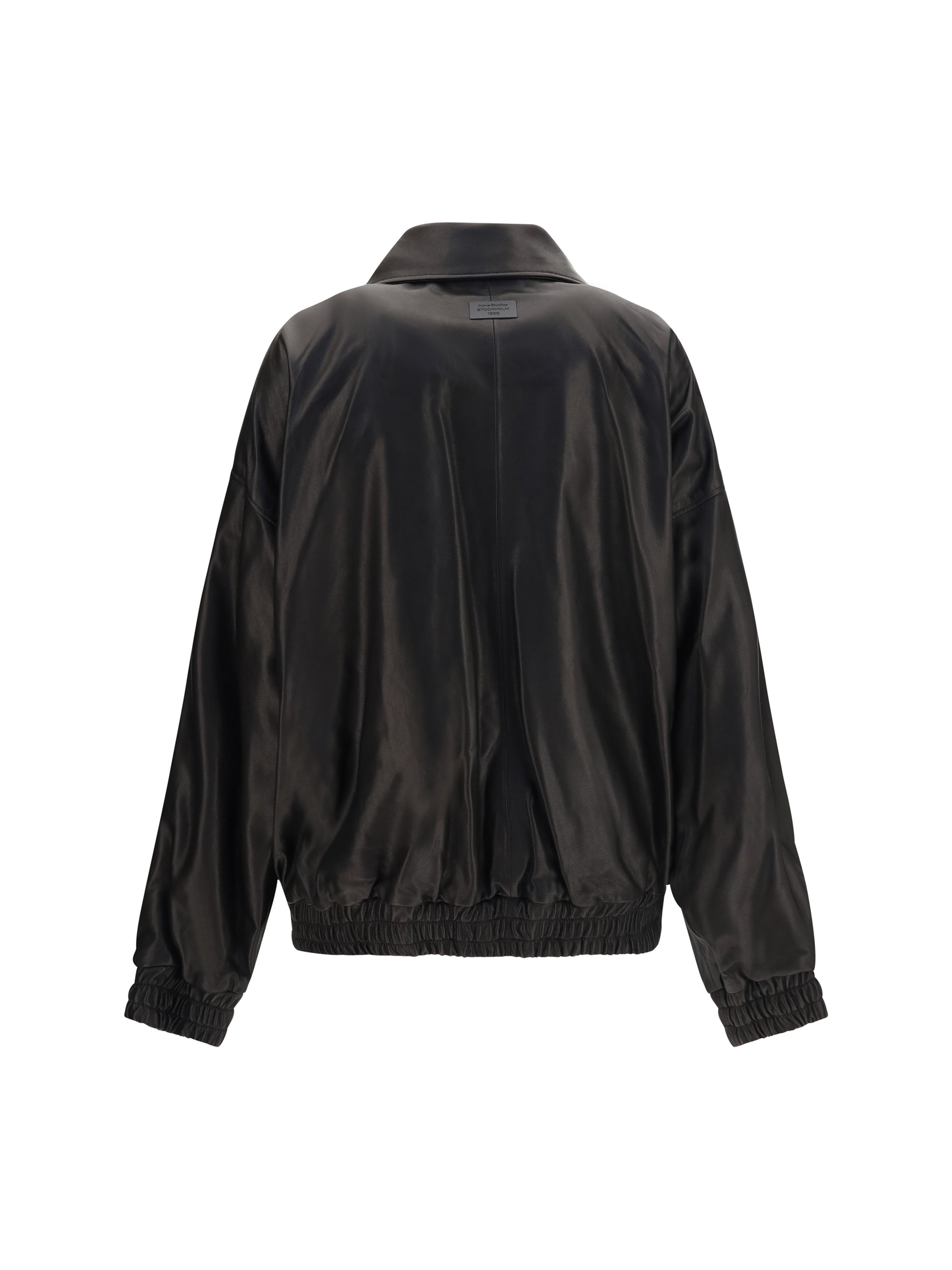 Acne Studios Women Leather Jacket With High Collar ACNE STUDIOS