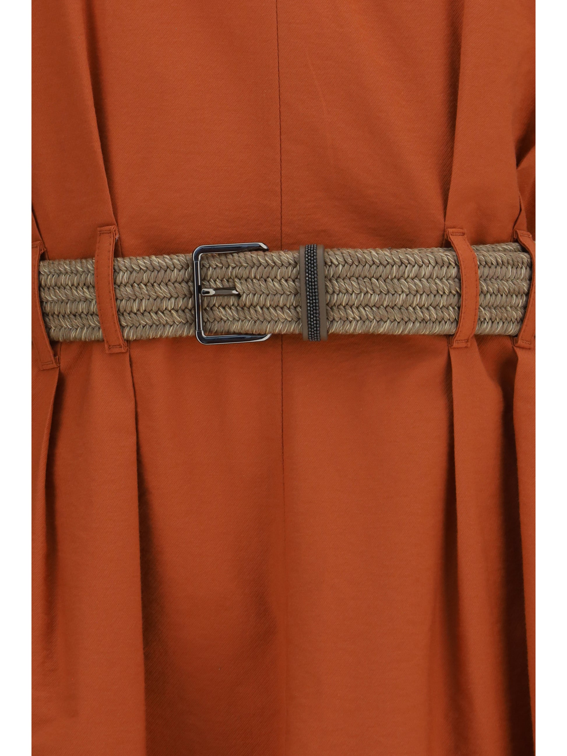 Brunello Cucinelli Women Pleated Dress With Rope Belt BRUNELLO CUCINELLI