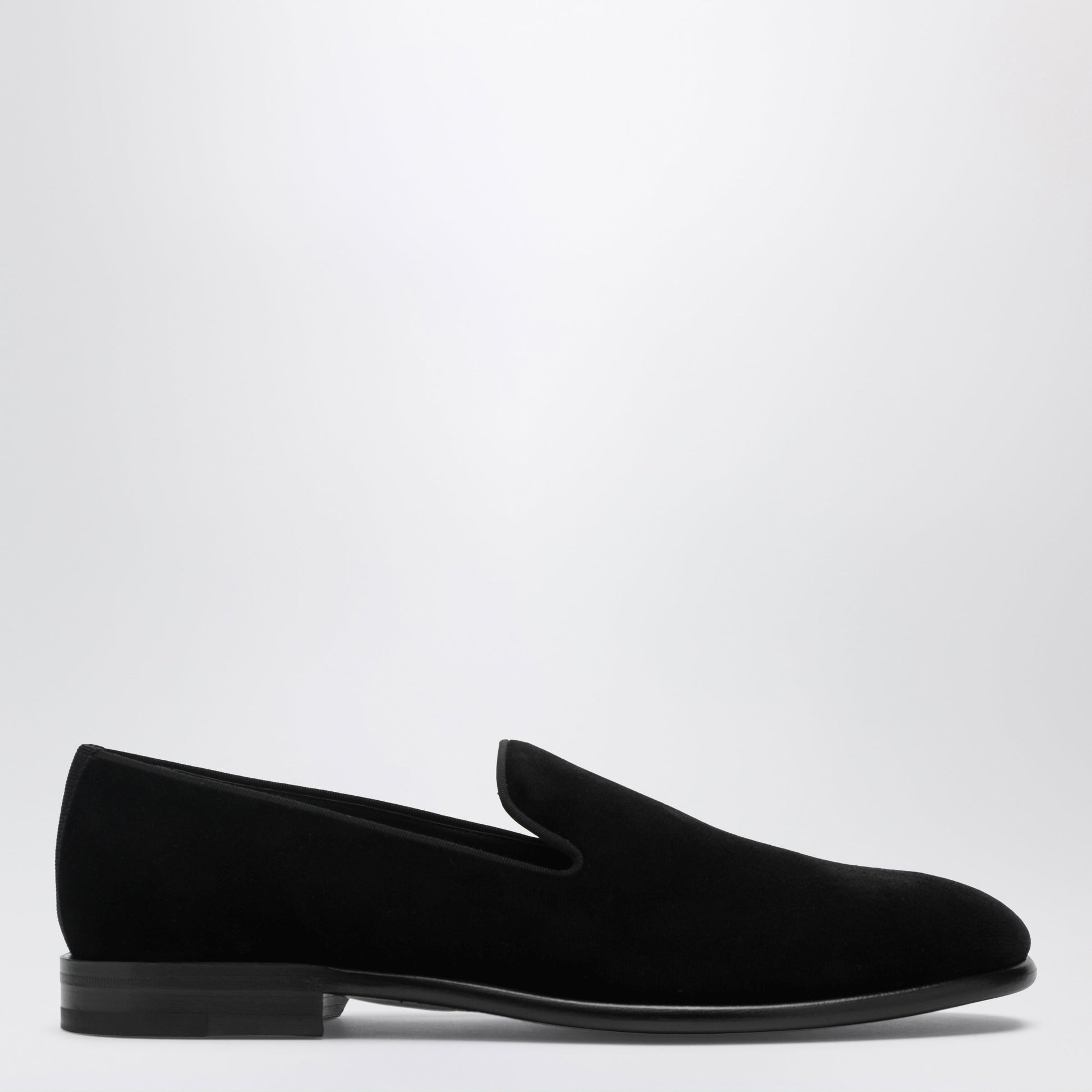 Dolce&Gabbana Black Velvet Goatskin Loafers Men DOLCE & GABBANA