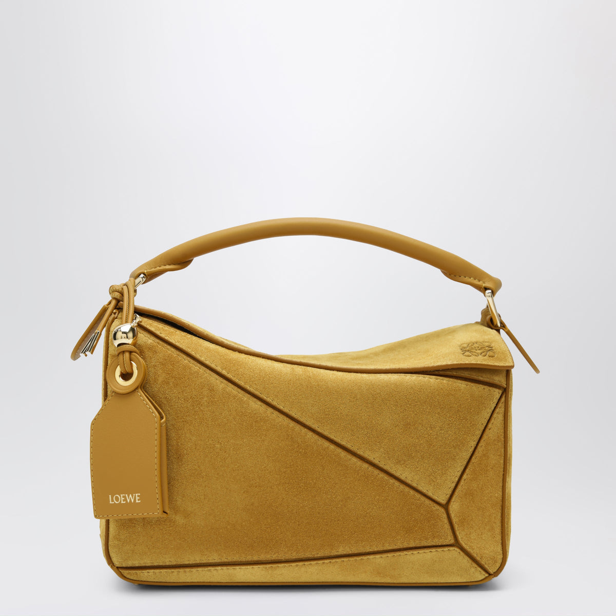 Loewe Ochre Small Featherlight Puzzle Bag In Suede Women LOEWE
