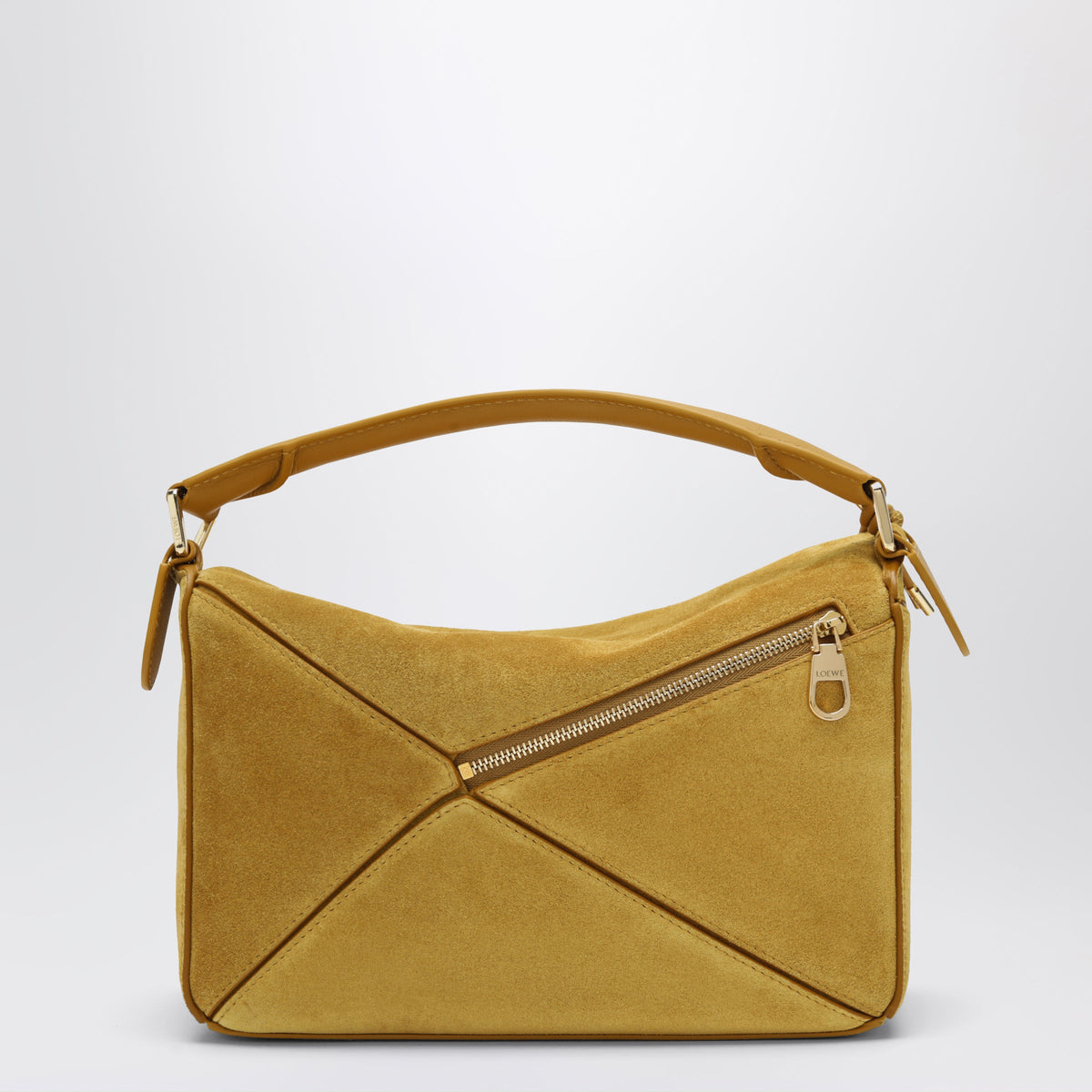 Loewe Ochre Small Featherlight Puzzle Bag In Suede Women LOEWE