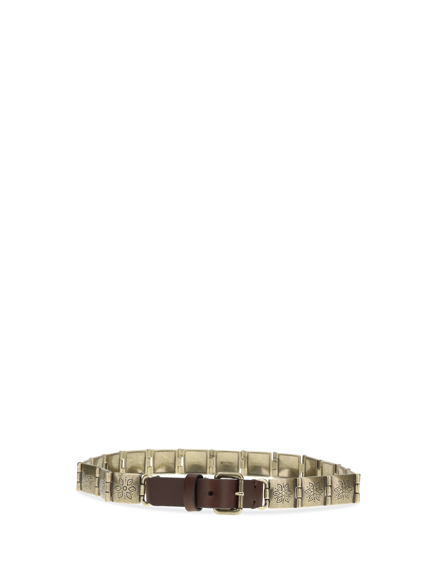 Etro Women Engraved Metal And Leather Belt ETRO