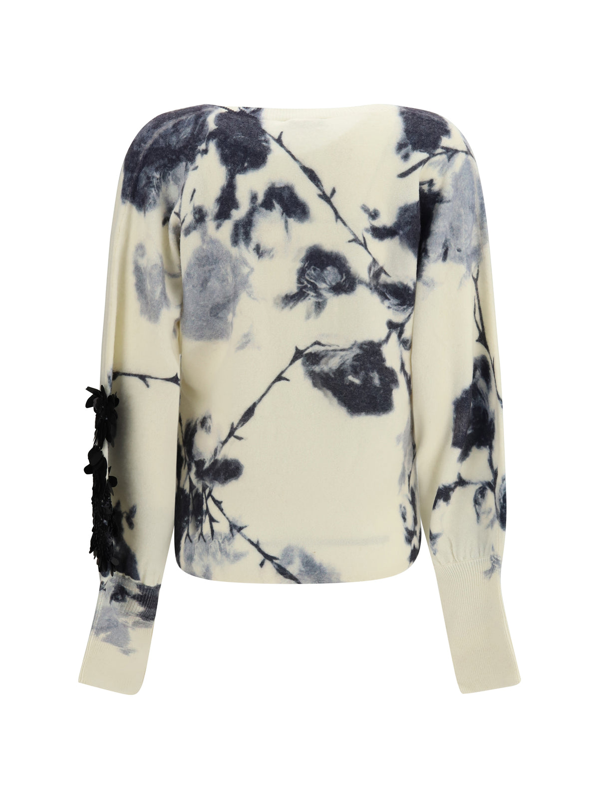 Blumarine Women Wool And Cashmere Sweater With Applied Roses BLUMARINE