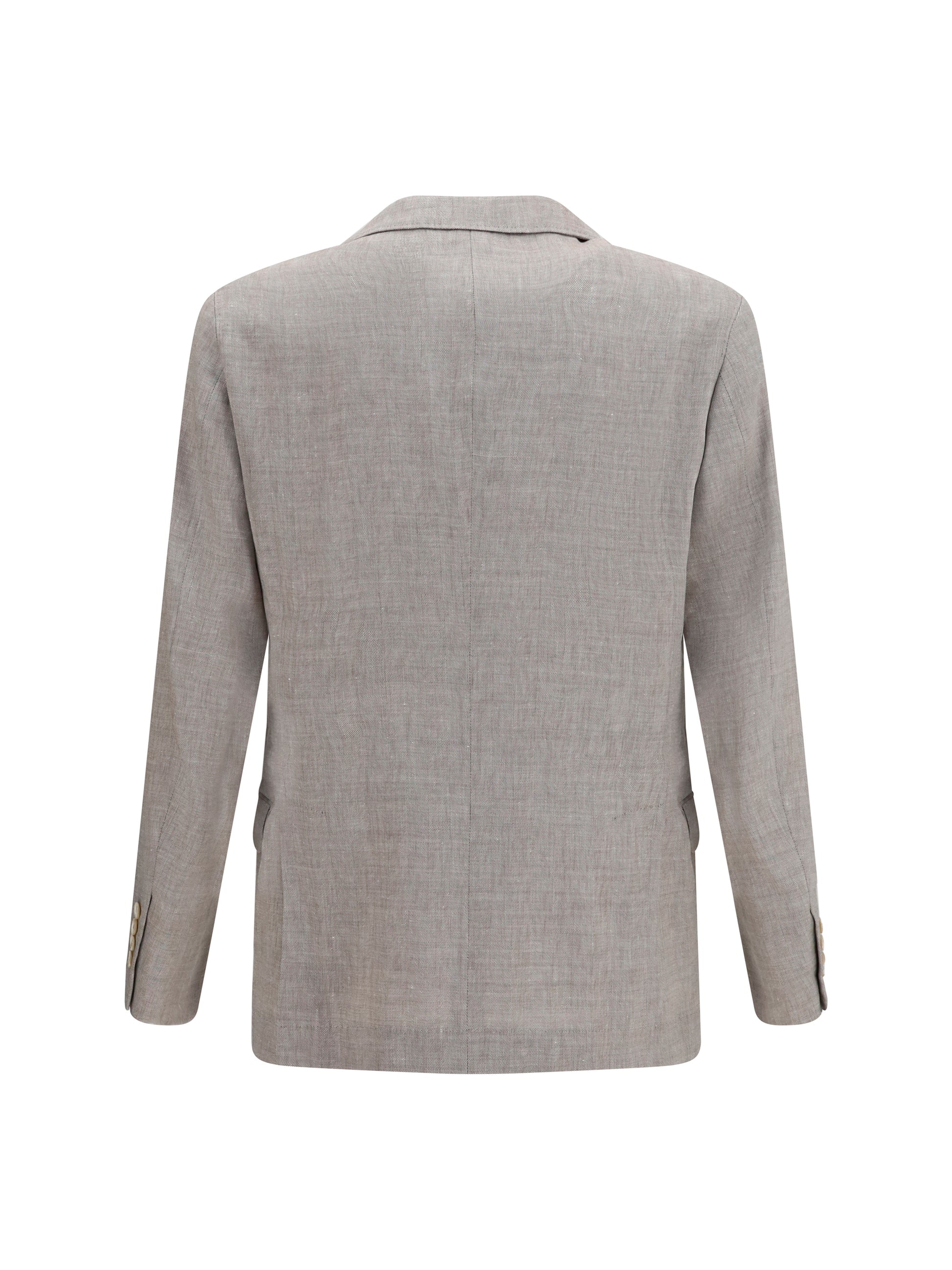 Brunello Cucinelli Men Deconstructed Linen And Wool Chevron Jacket BRUNELLO CUCINELLI