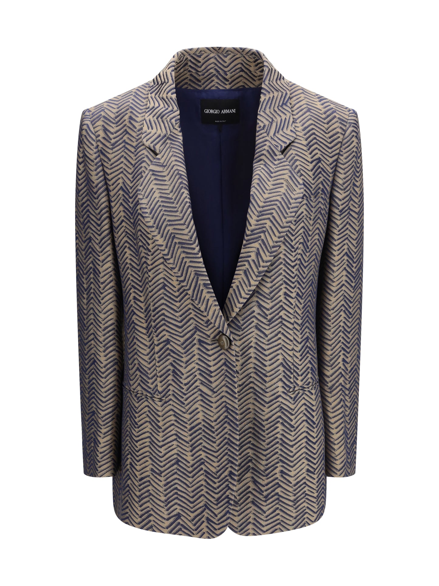 Giorgio Armani Women Single-Breasted Jacket Cchevron Jacquard Viscose GIORGIO ARMANI