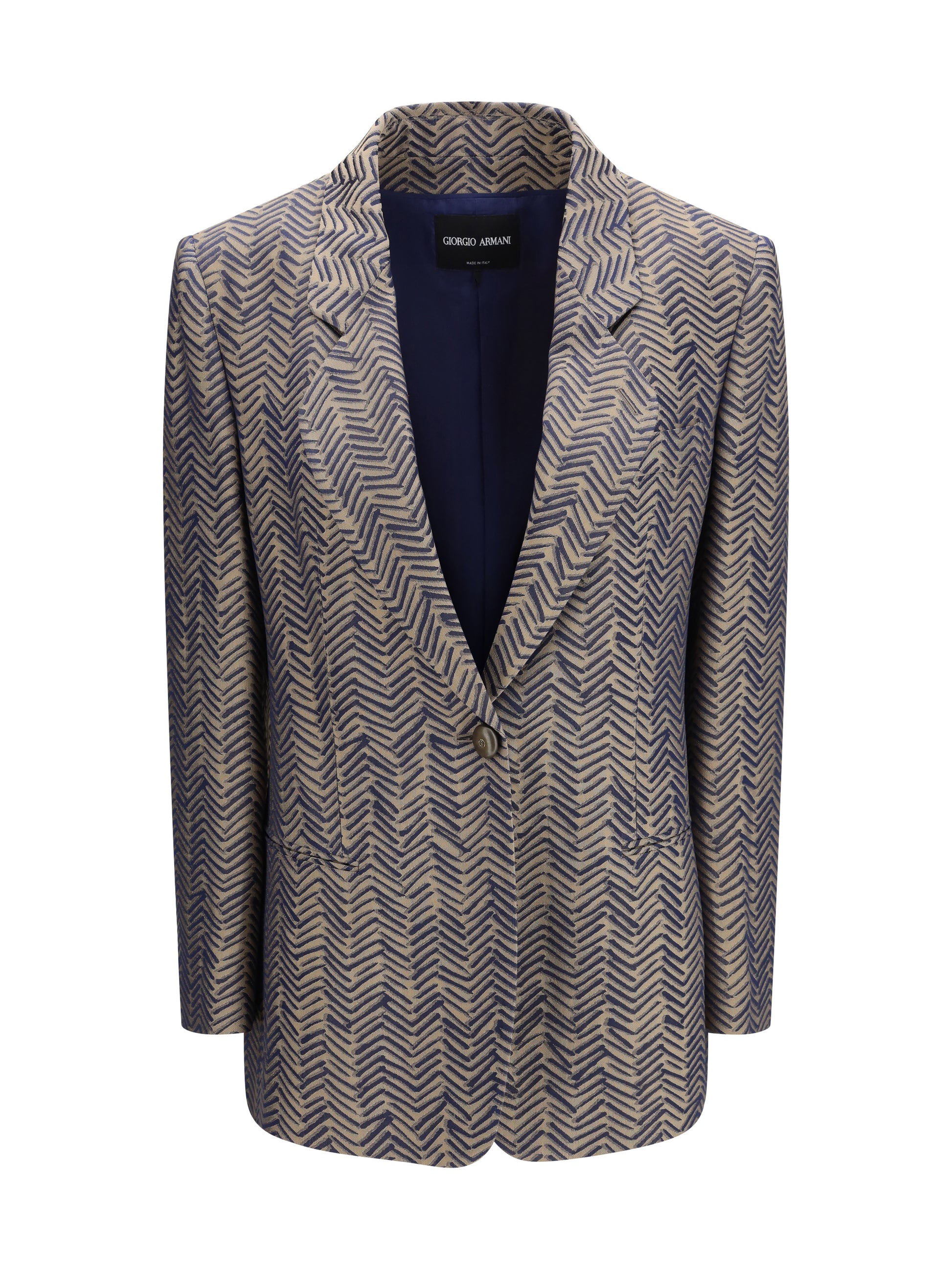 Giorgio Armani Women Single-Breasted Jacket Cchevron Jacquard Viscose GIORGIO ARMANI