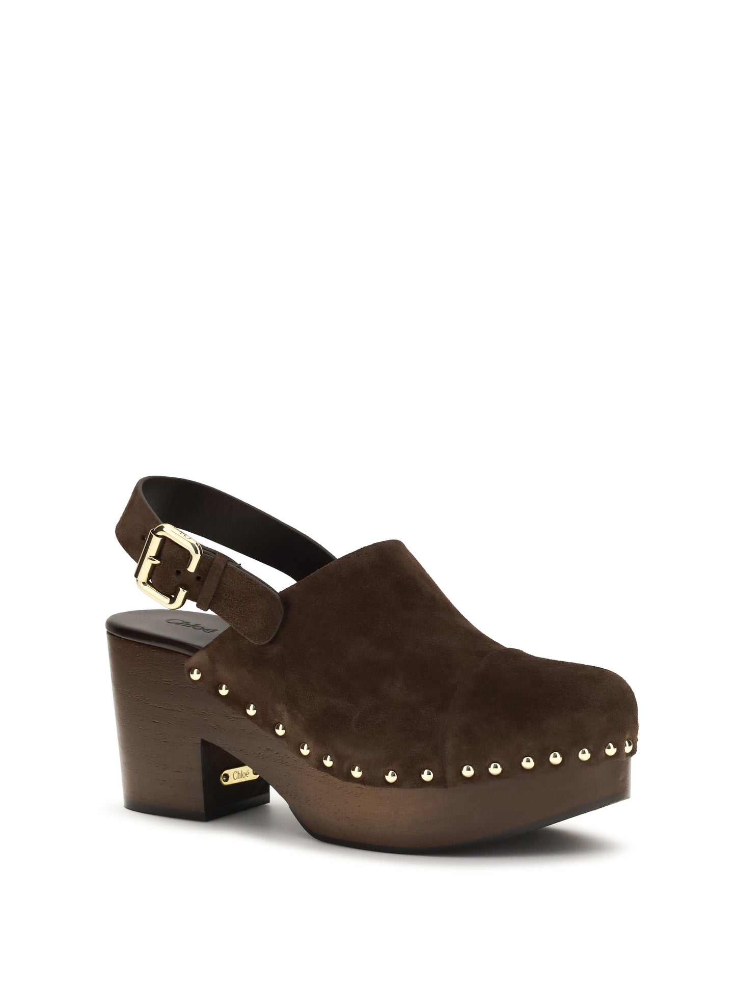 Chloé Women Jeannette Wedge Clogs In Glossy Calfskin CHLOE