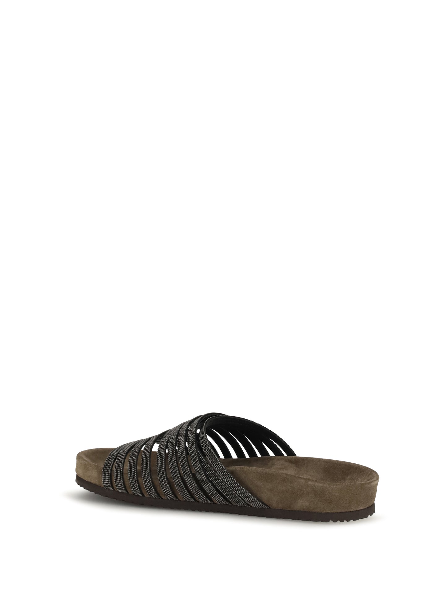 Brunello Cucinelli Women Lace-Up Slides With Monili Embellishment BRUNELLO CUCINELLI