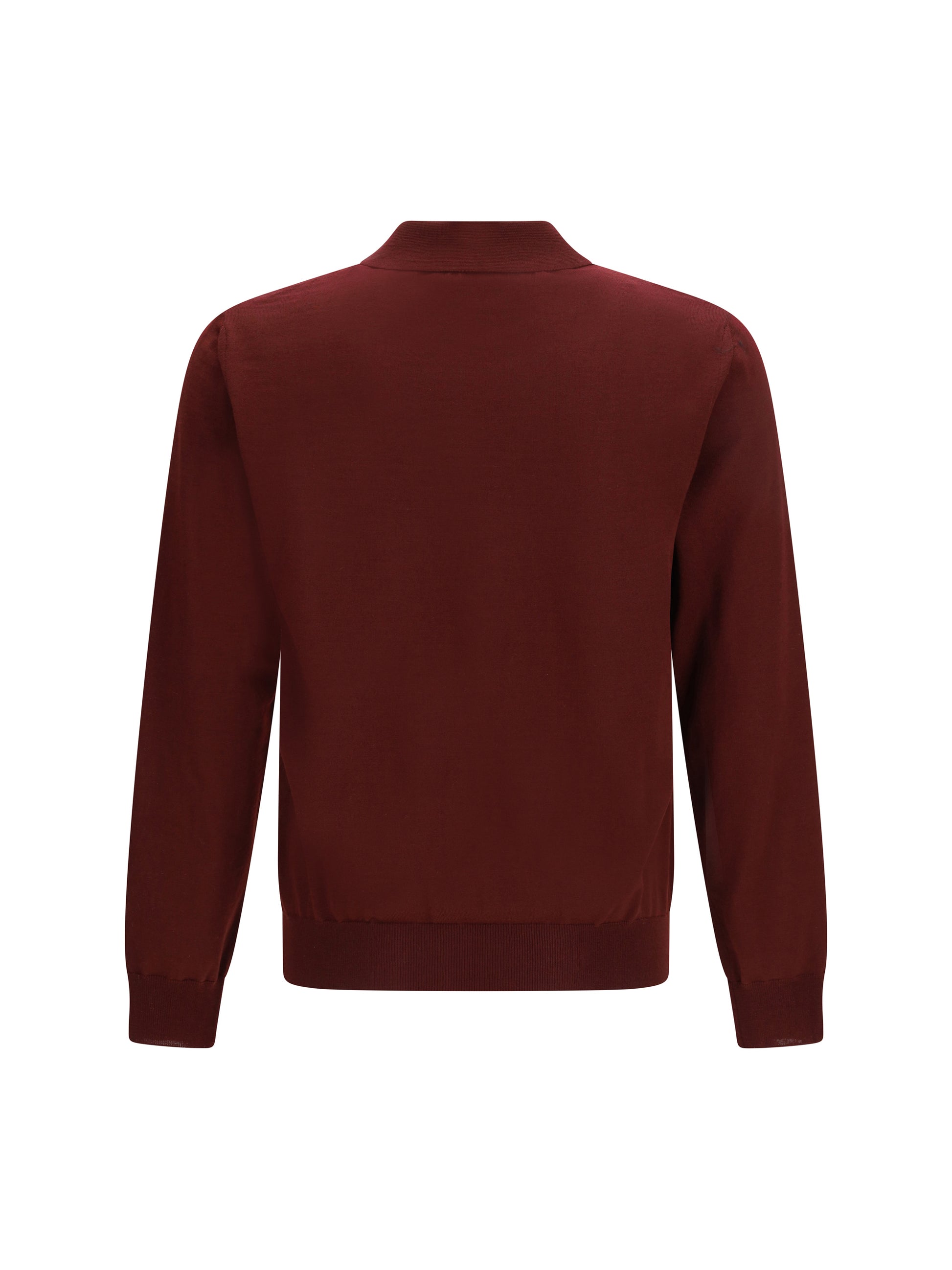 Valentino Men Wool Polo With Vlogo Embroidery VALENTINO