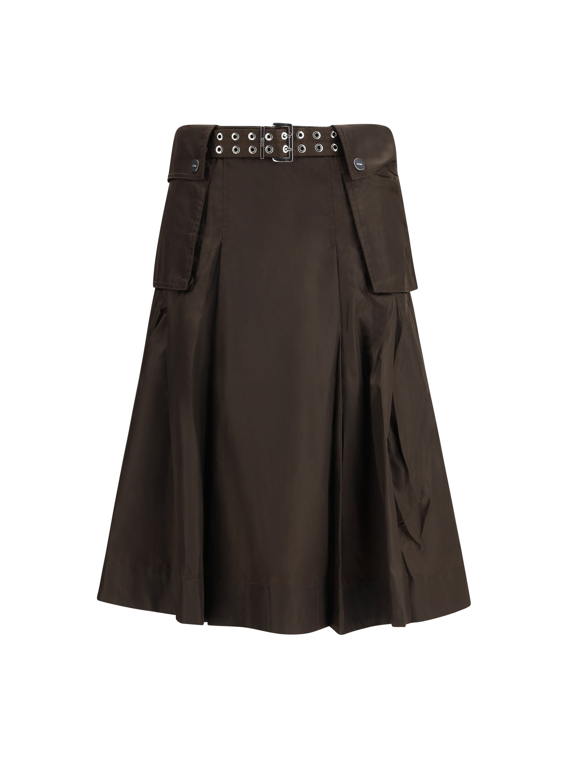 Ganni Women Duchesse Nylon Pleated Skirt GANNI