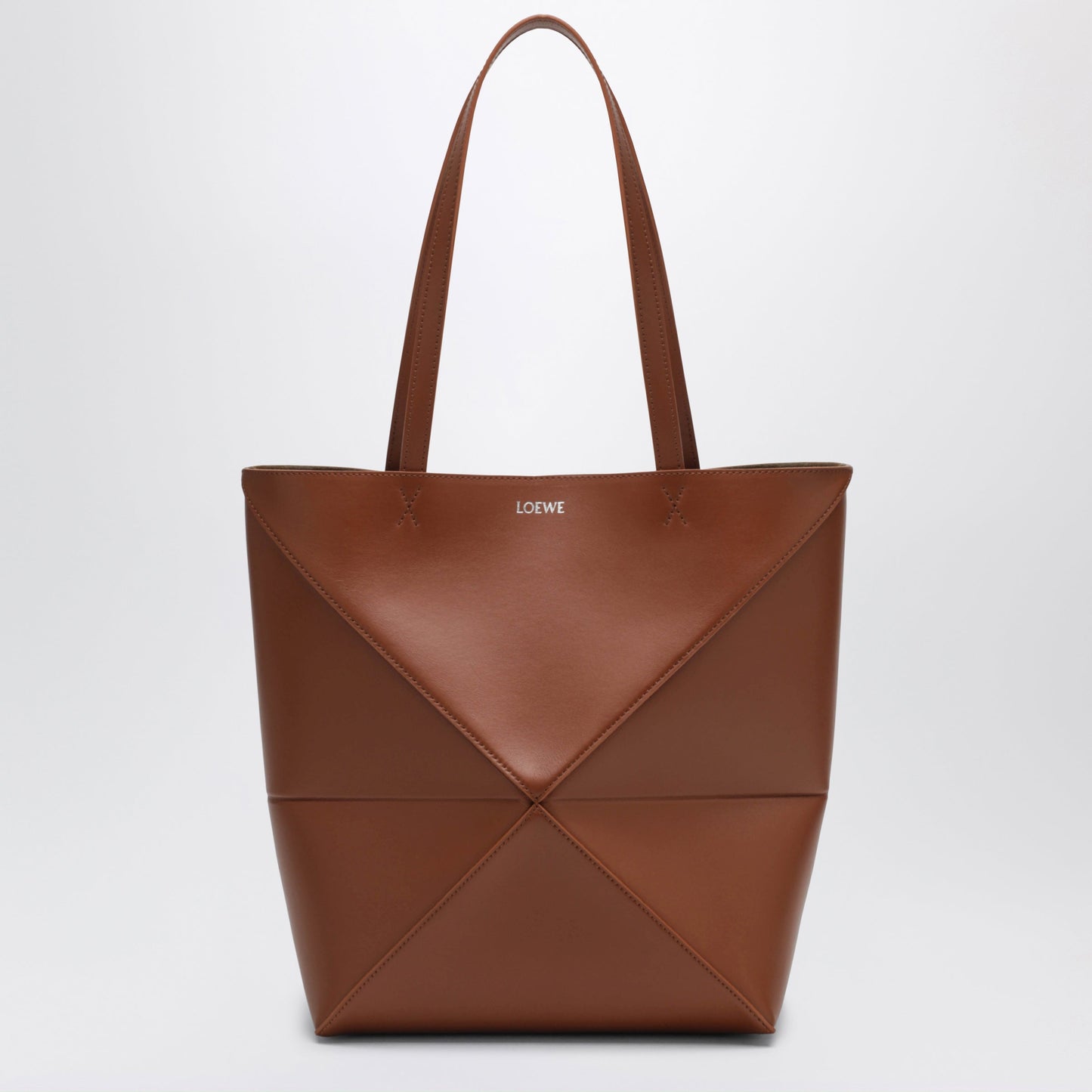 Loewe Medium Puzzle Fold Tote Bag In Light Brown Leather Women LOEWE