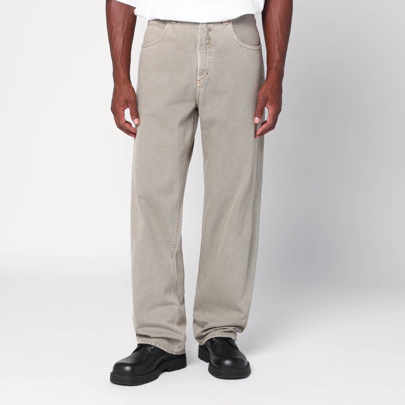 Agolde Beige Jeans In Regenerated Denim Men AGOLDE