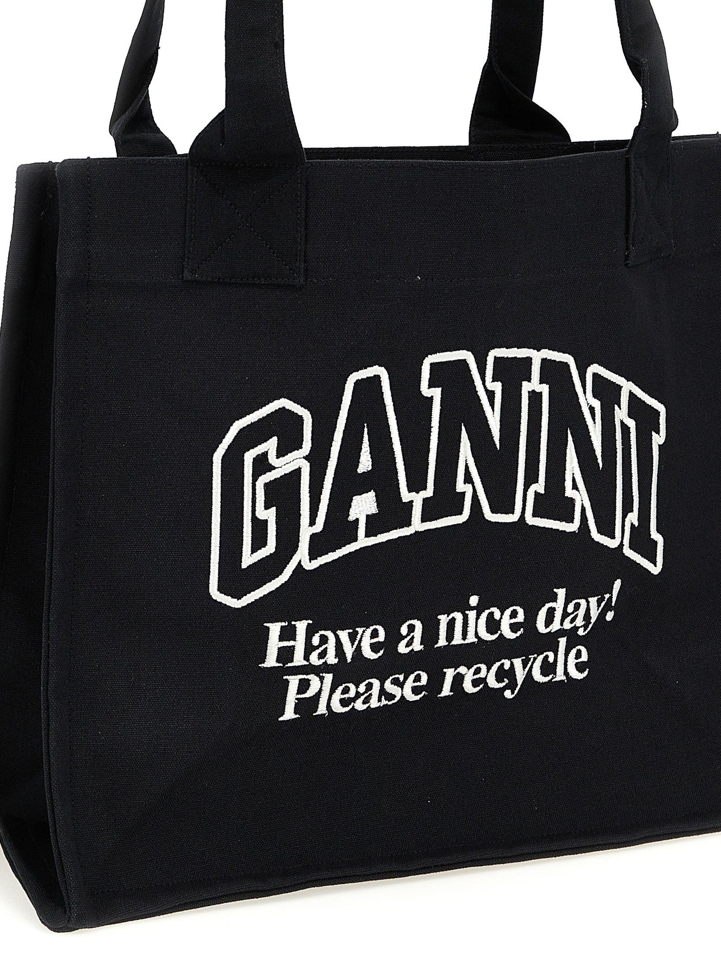 Ganni Women 'Large Easy Shopper Contrasted Logo' Shopping Bag GANNI