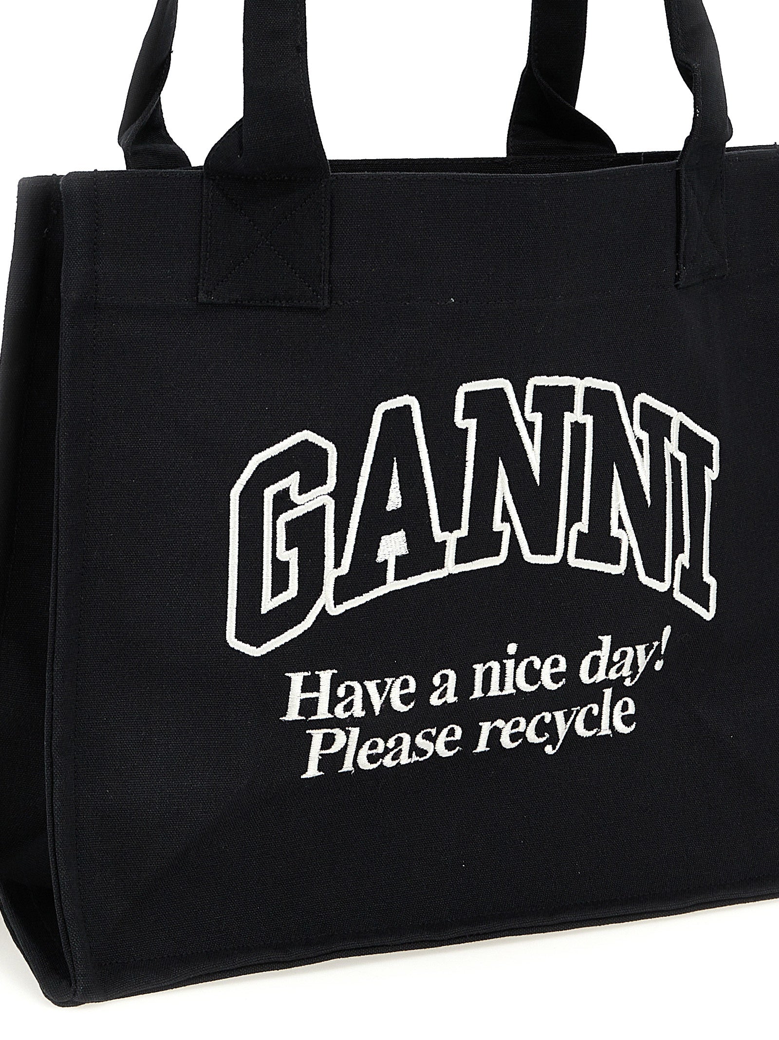 Ganni Women 'Large Easy Shopper Contrasted Logo' Shopping Bag GANNI