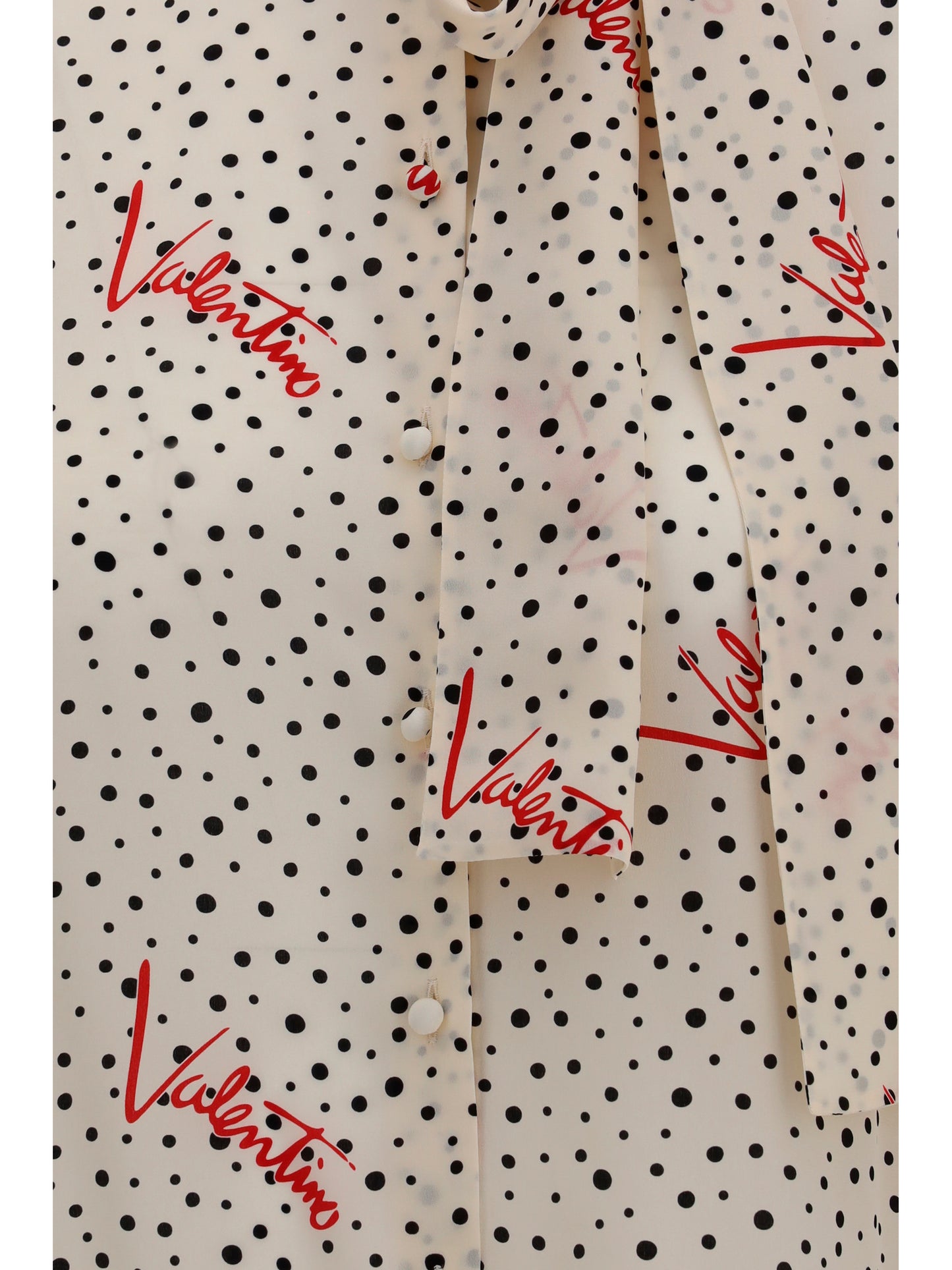 Valentino Women Crepe De Chine Bow-Neck Shirt VALENTINO
