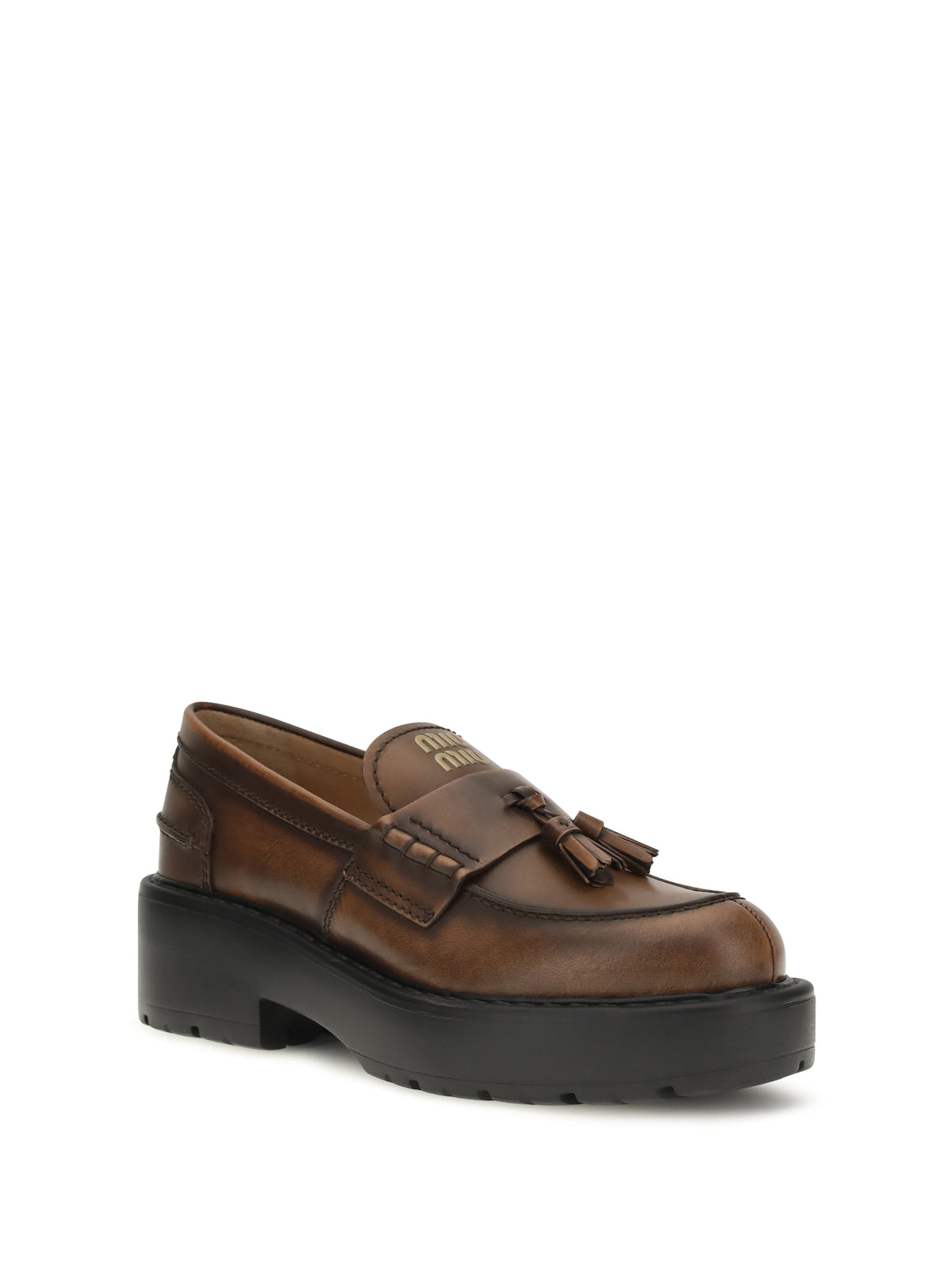 Miu Miu Women Smooth Leather Tassel Loafers MIU MIU