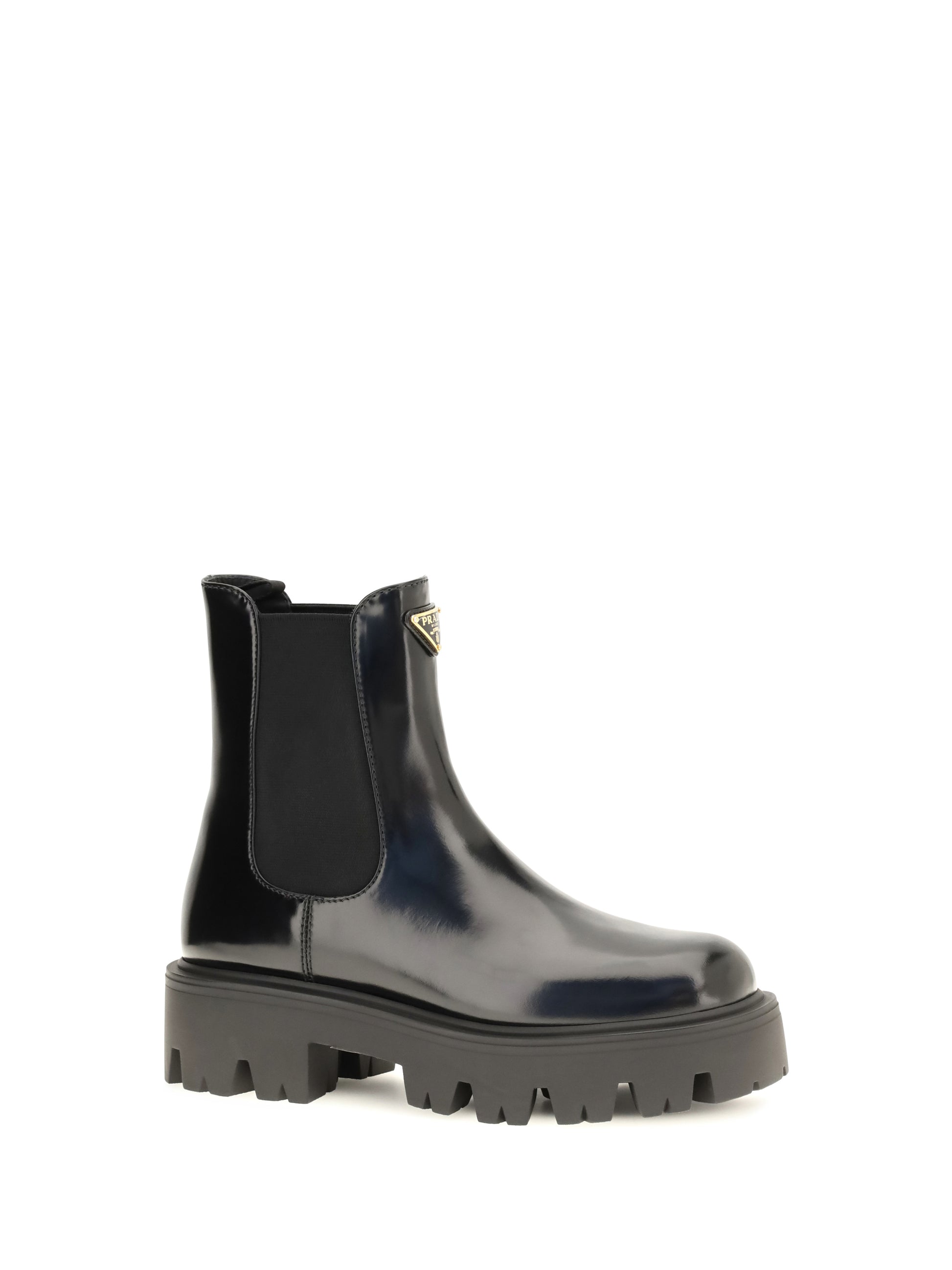 Prada Women Brushed Leather Ankle Boots PRADA