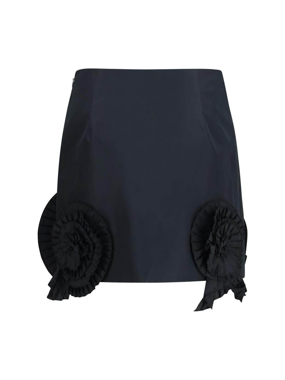 Blumarine Women Crepe Mini Skirt With Floral Appliqué BLUMARINE