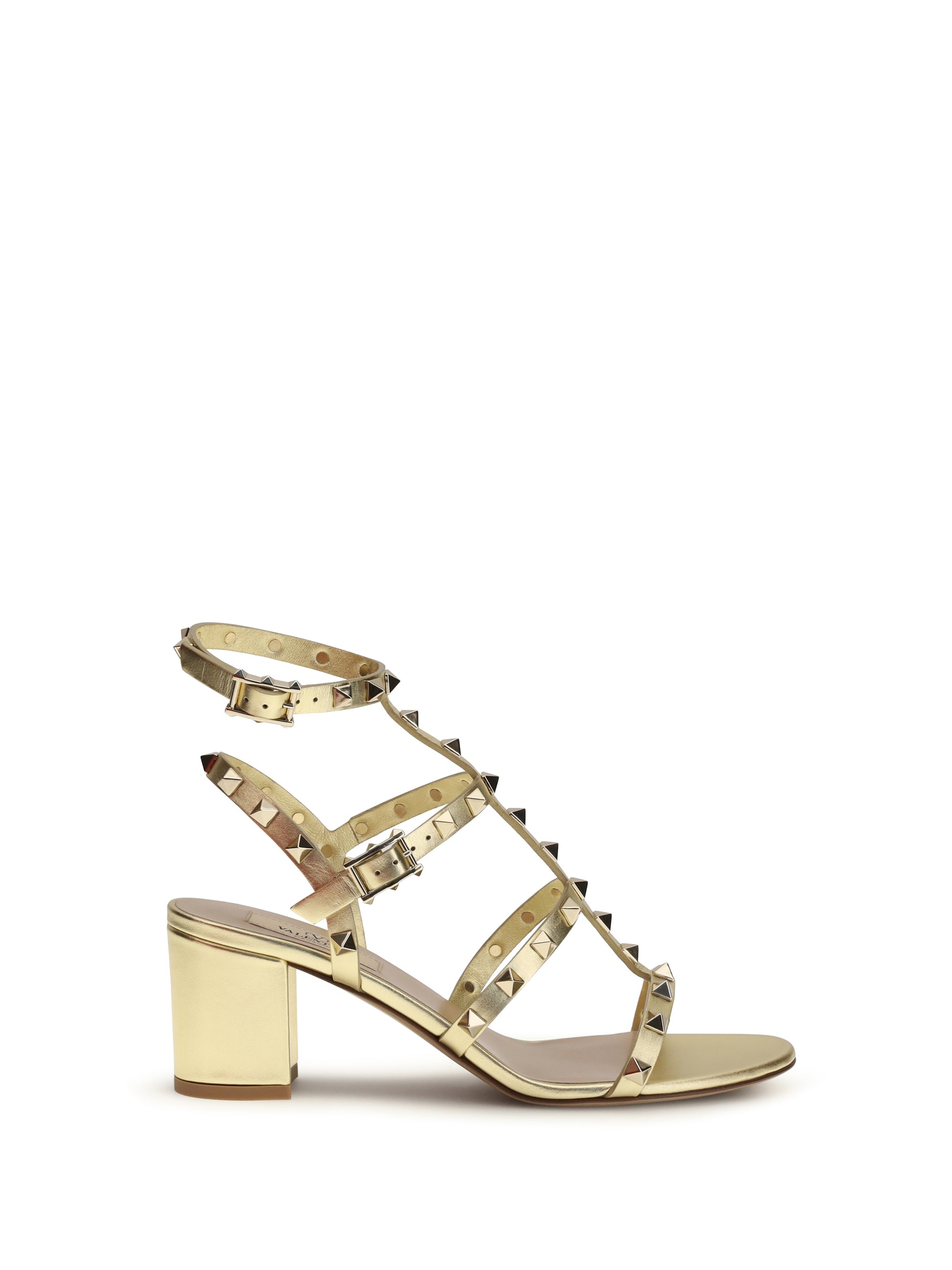 Valentino Garavani Women Rockstud Sandals Laminated Leather VALENTINO GARAVANI