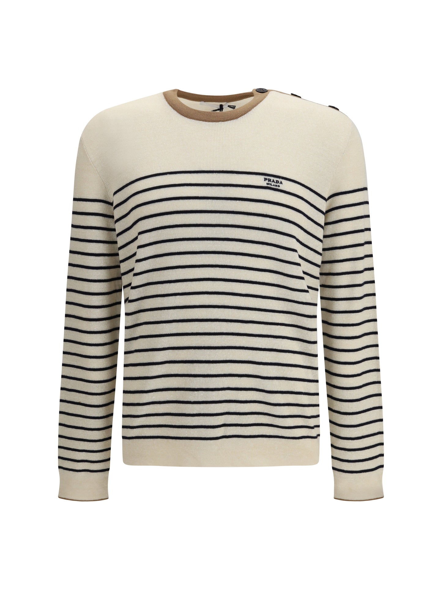 Prada Men Jacquard Wool And Cotton Blend Sweater PRADA