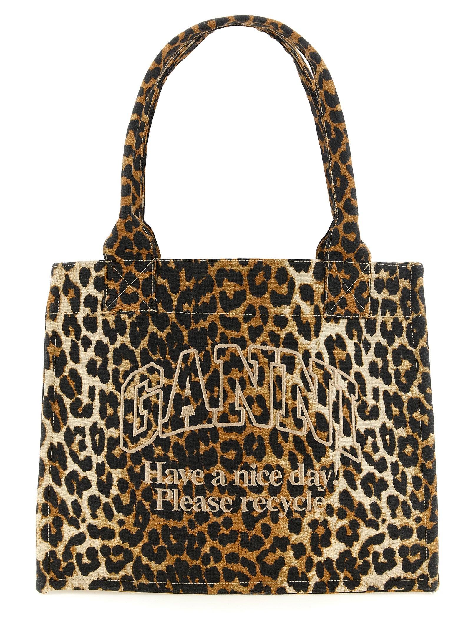 Ganni Women 'Leopard' Large Shopping Bag GANNI