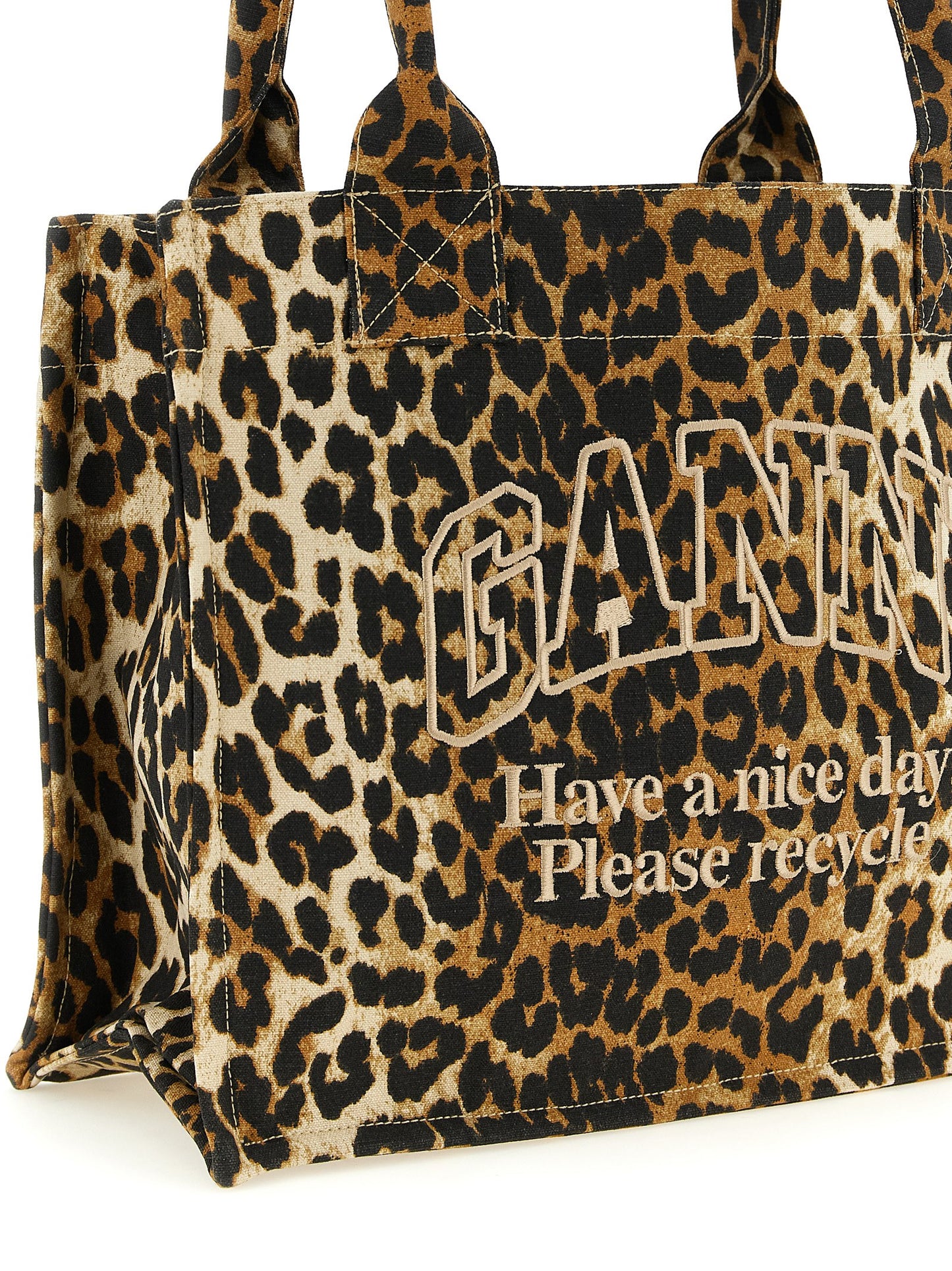 Ganni Women 'Leopard' Large Shopping Bag GANNI
