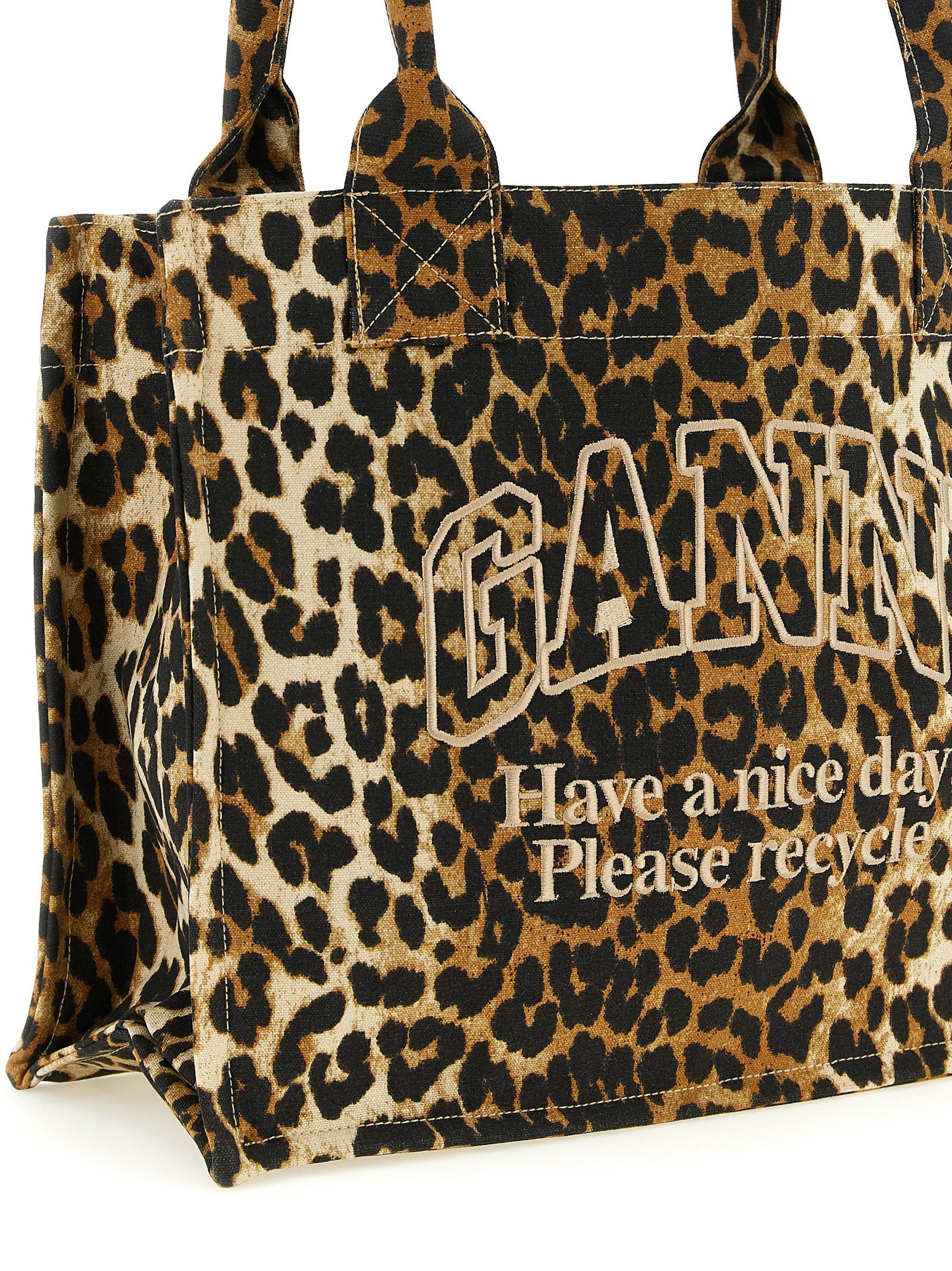 Ganni Women 'Leopard' Large Shopping Bag GANNI