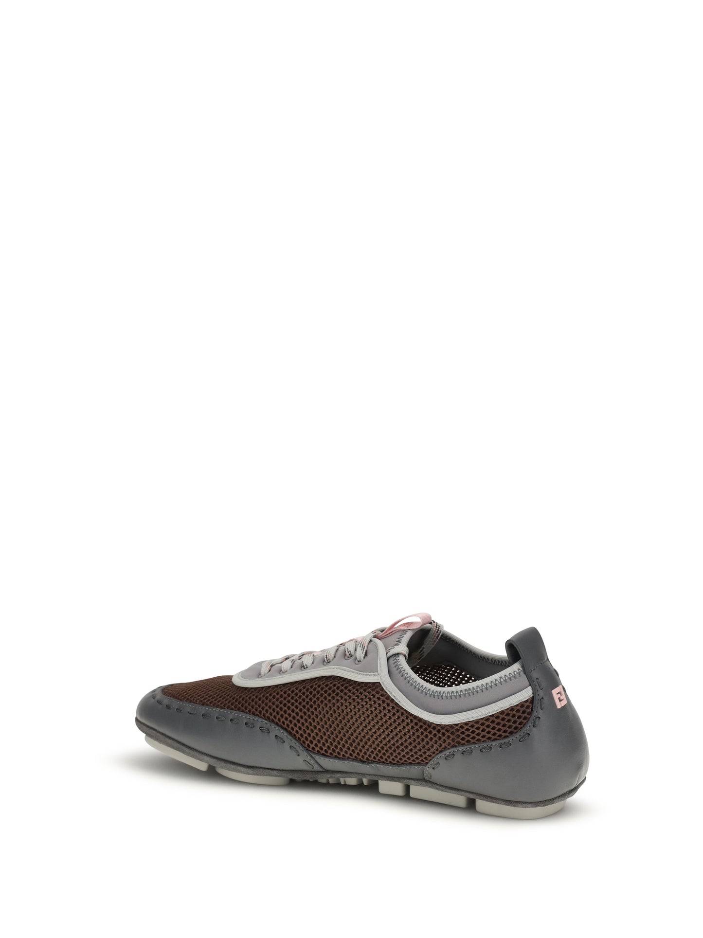 Fendi Men Leather And Mesh Sneakers By Fendi FENDI