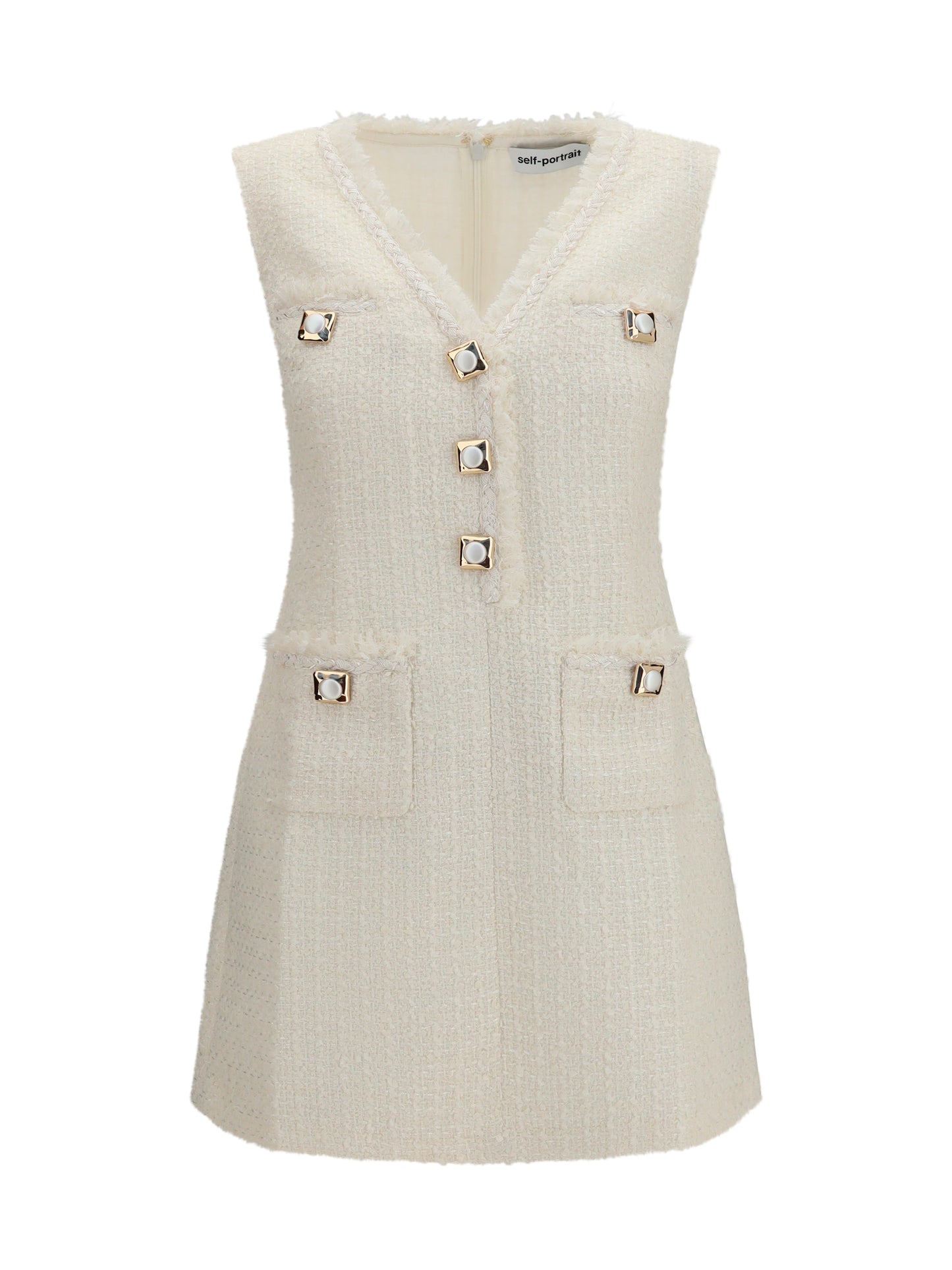 Self-Portrait Women Sleeveless Bouclé Mini Dress SELF-PORTRAIT