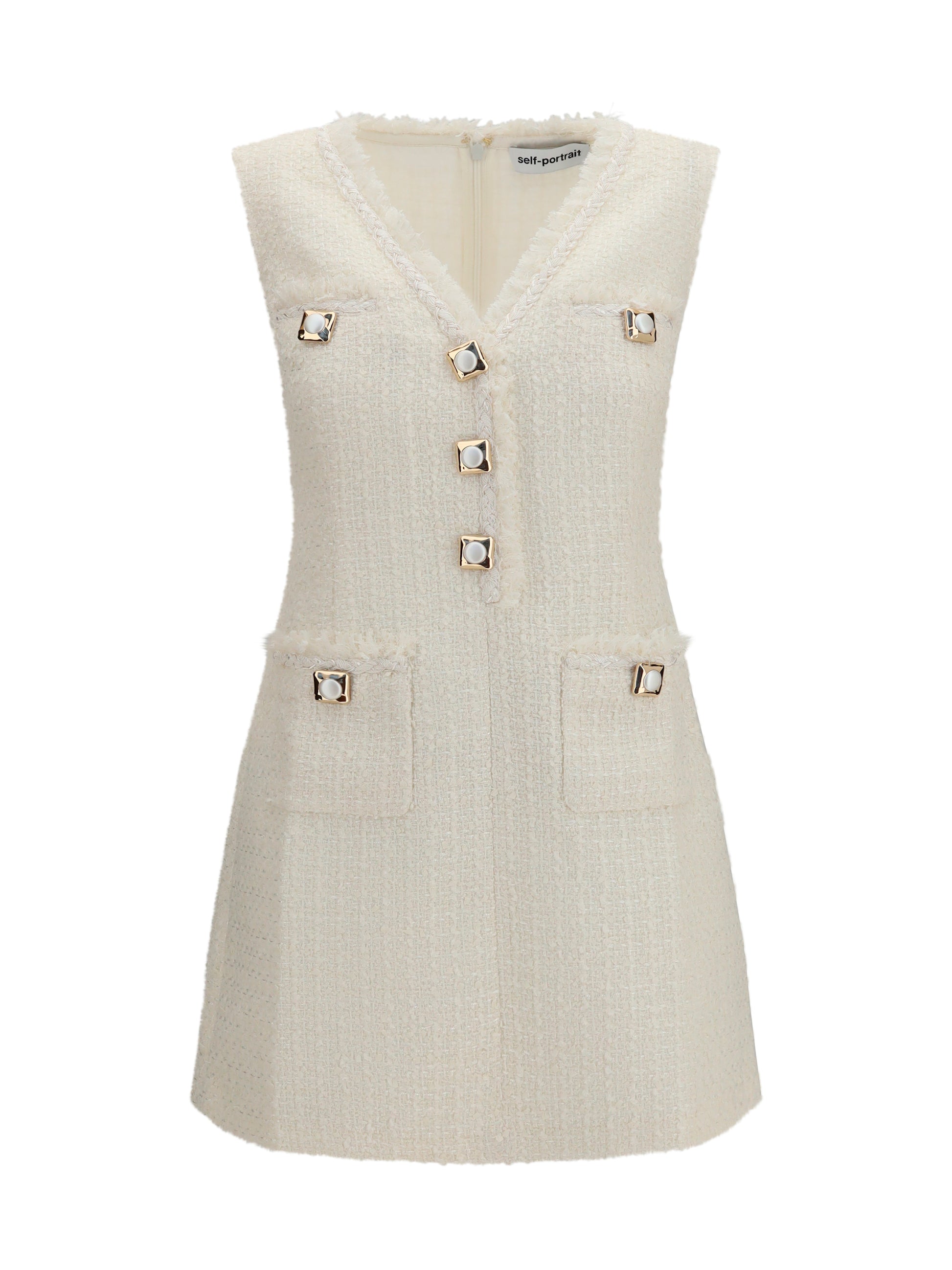 Self-Portrait Women Sleeveless Bouclé Mini Dress SELF-PORTRAIT