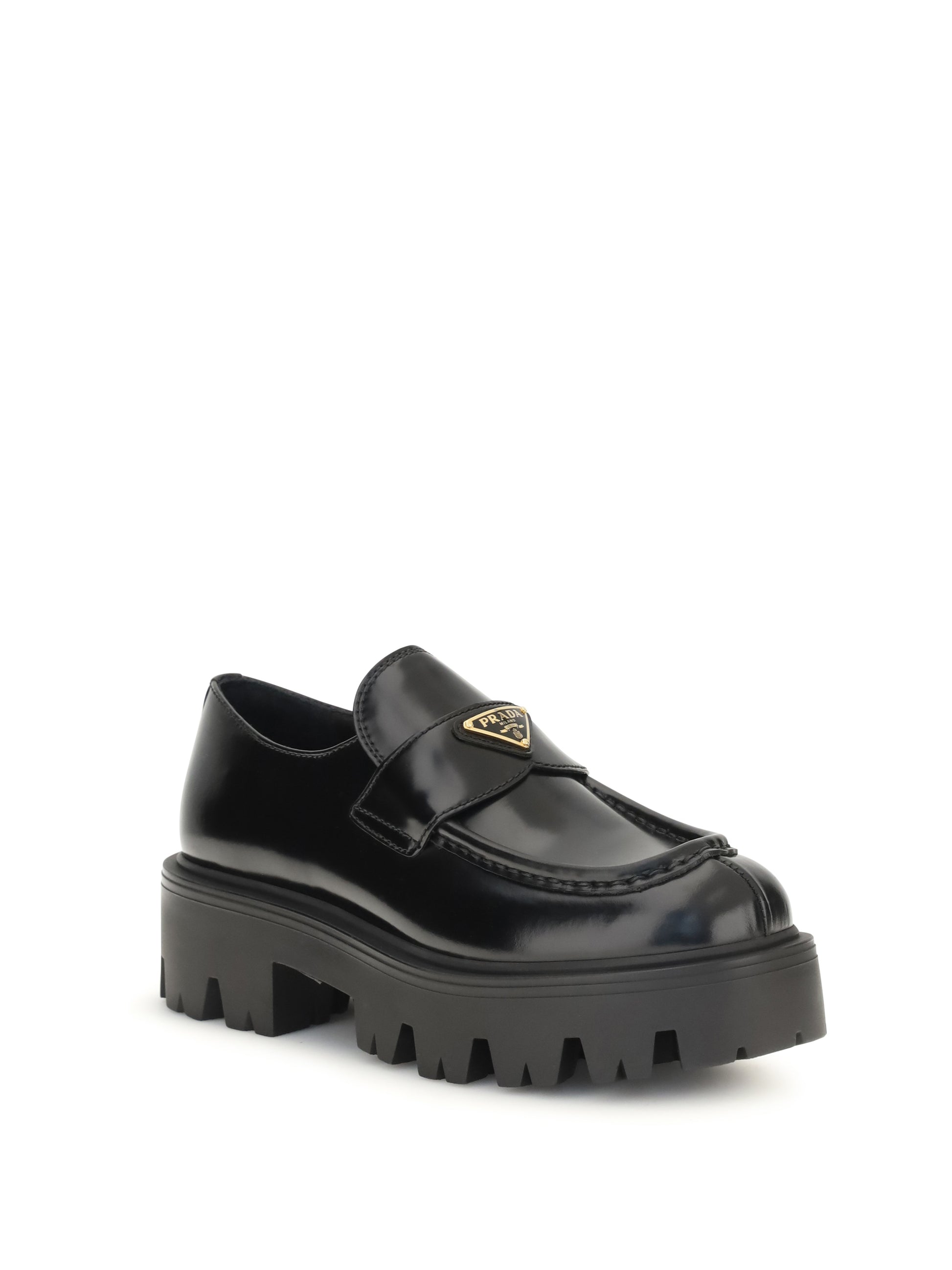 Prada Women Brushed Leather Loafers PRADA
