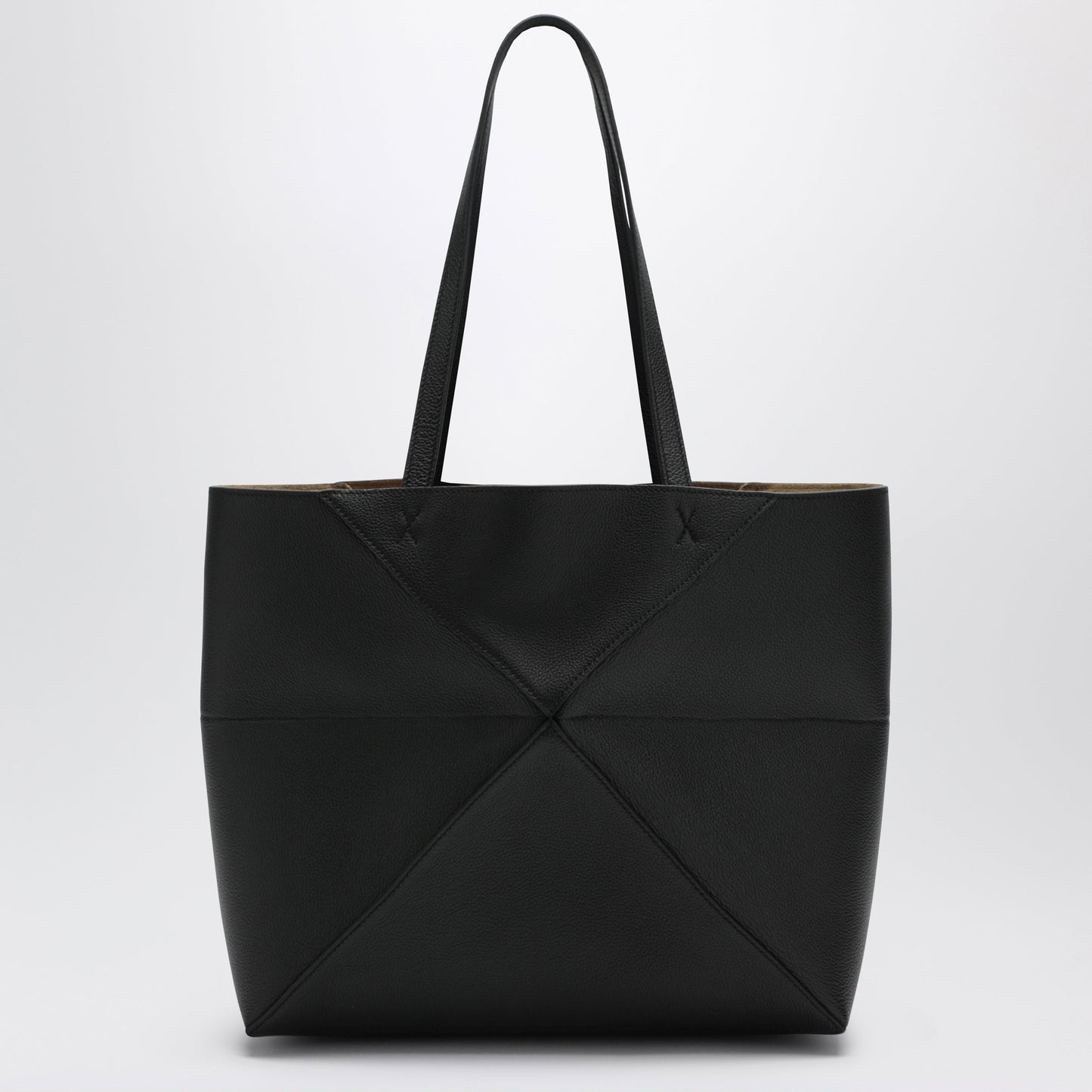 Loewe Medium Black Leather Puzzle Fold Tote Bag Women LOEWE