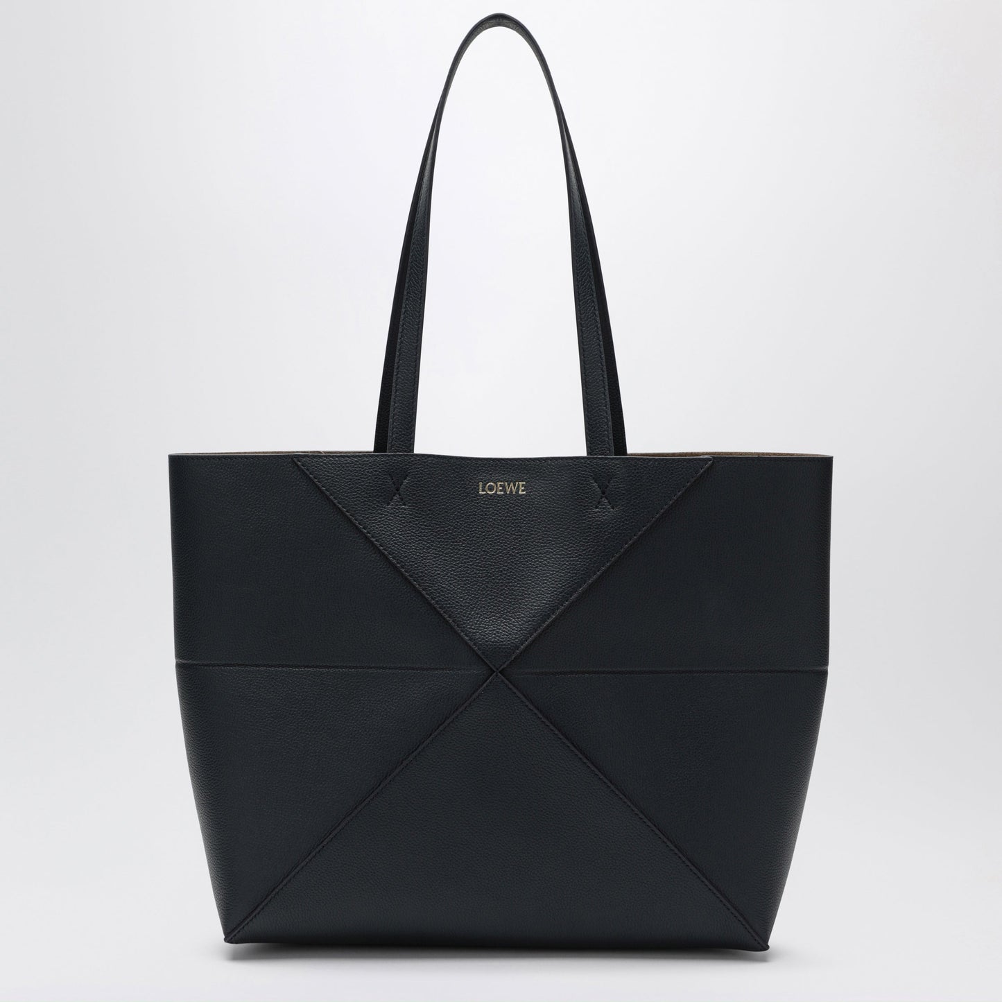 Loewe Medium Puzzle Fold Tote Bag In Navy Blue Leather Women LOEWE